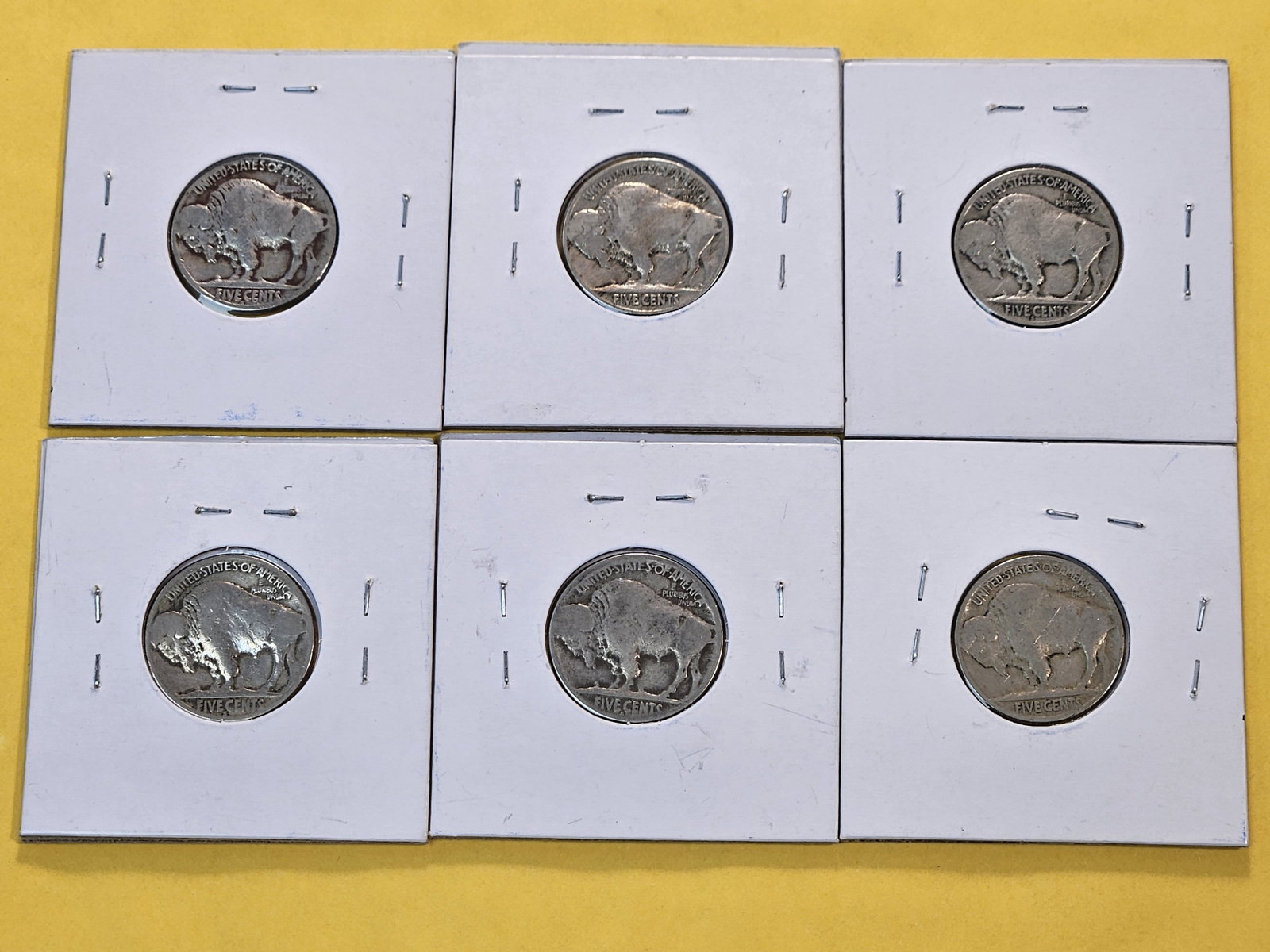 Six Circulated Buffalo Nickels - 8
