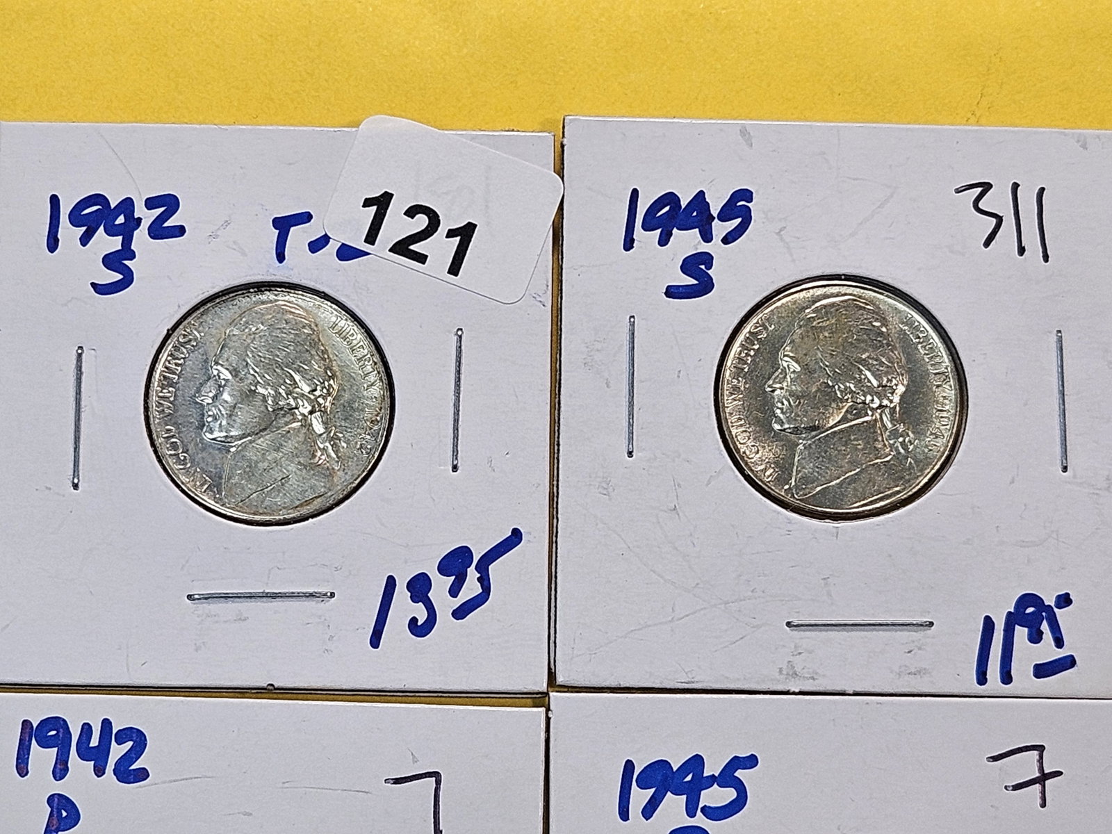 Six Wartime Silver Jefferson Nickels - 2