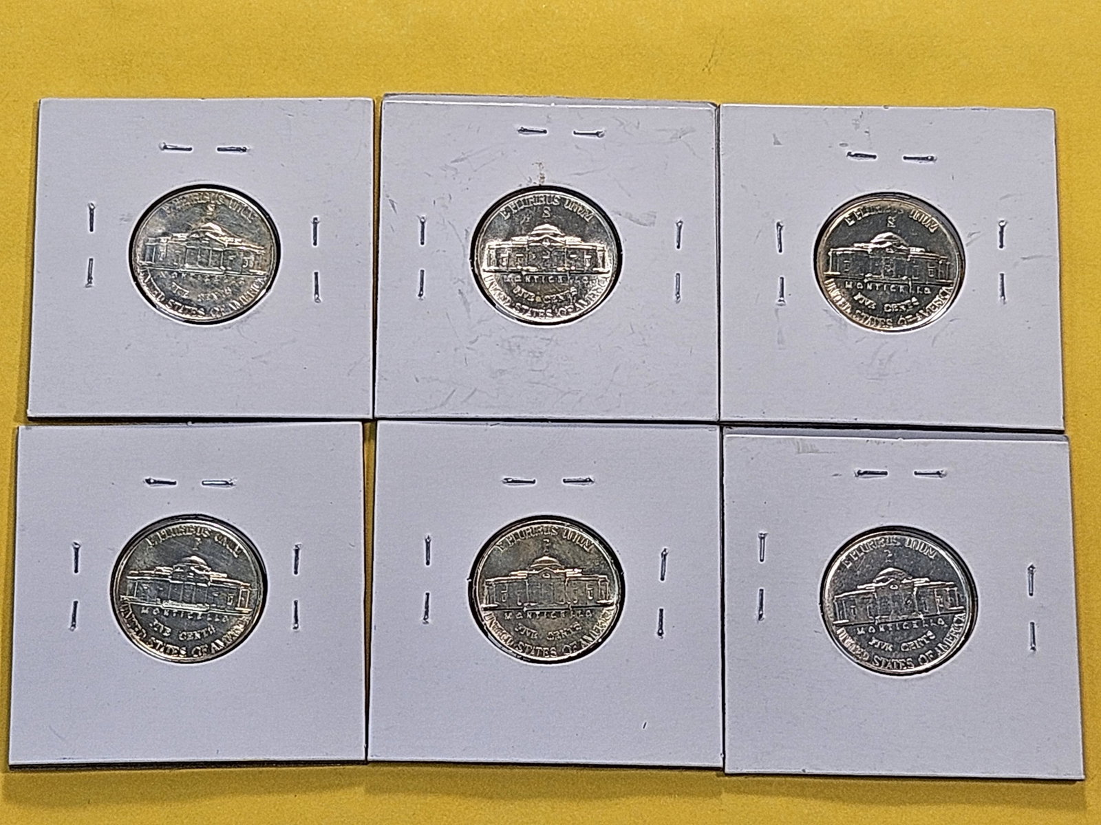 Six Wartime Silver Jefferson Nickels - 6