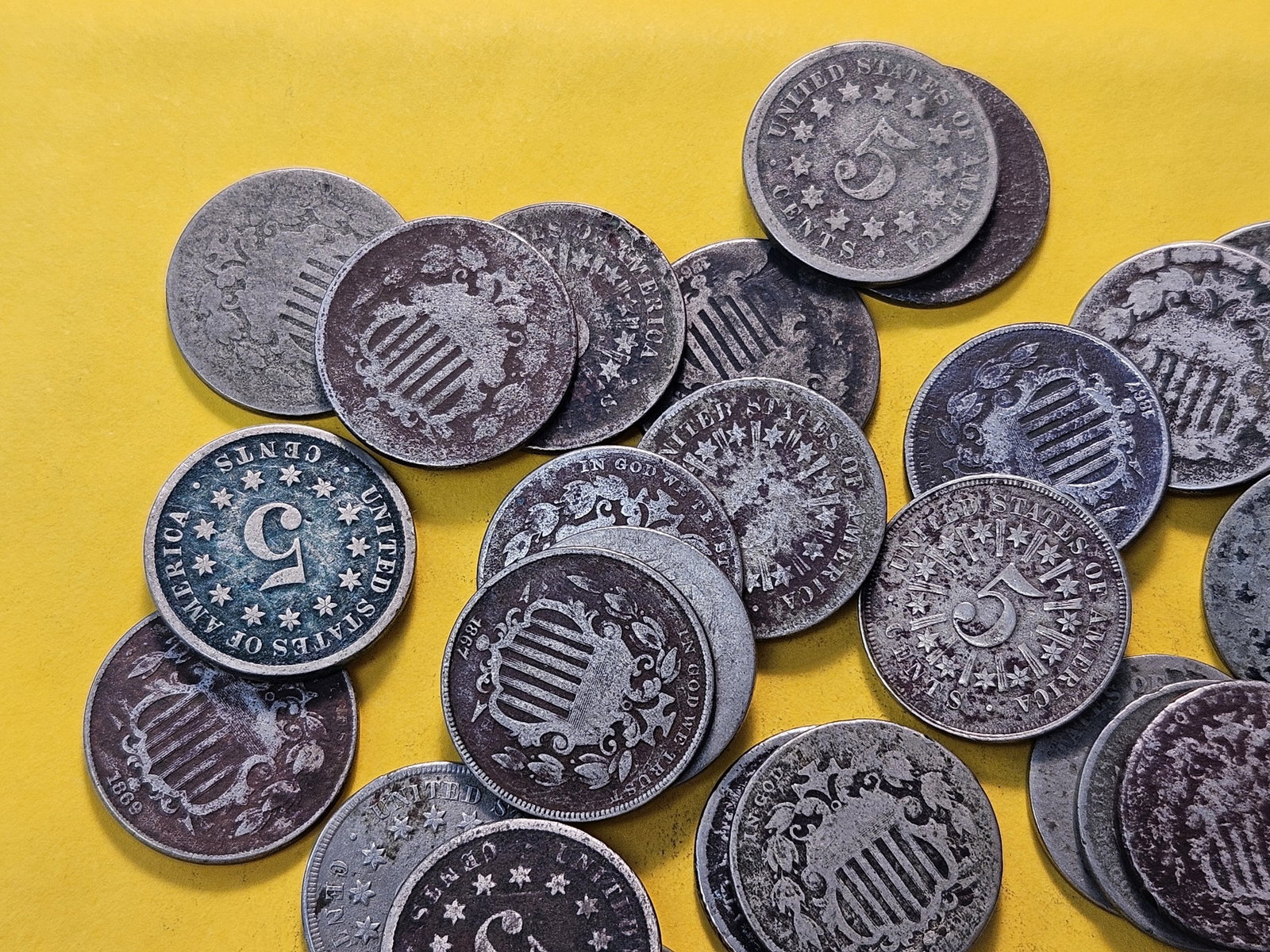 Bag of Forty Mixed Shield Nickels - 2