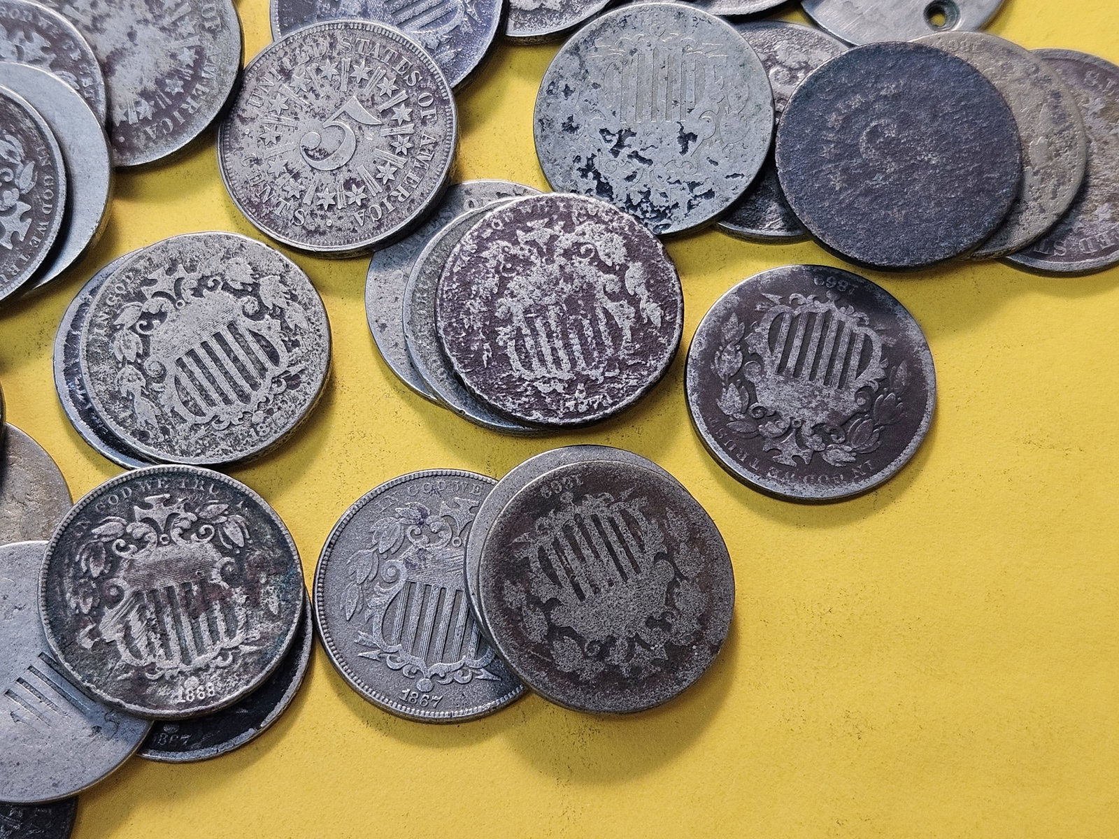 Bag of Forty Mixed Shield Nickels - 3