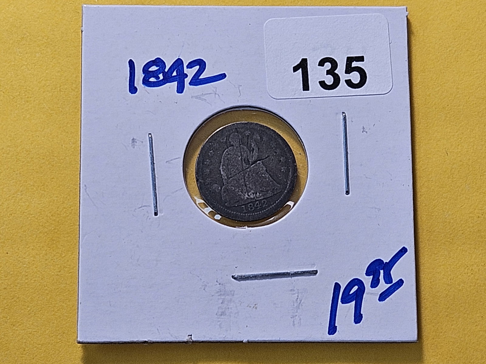 1842 Seated Liberty Silver Half Dime - 2