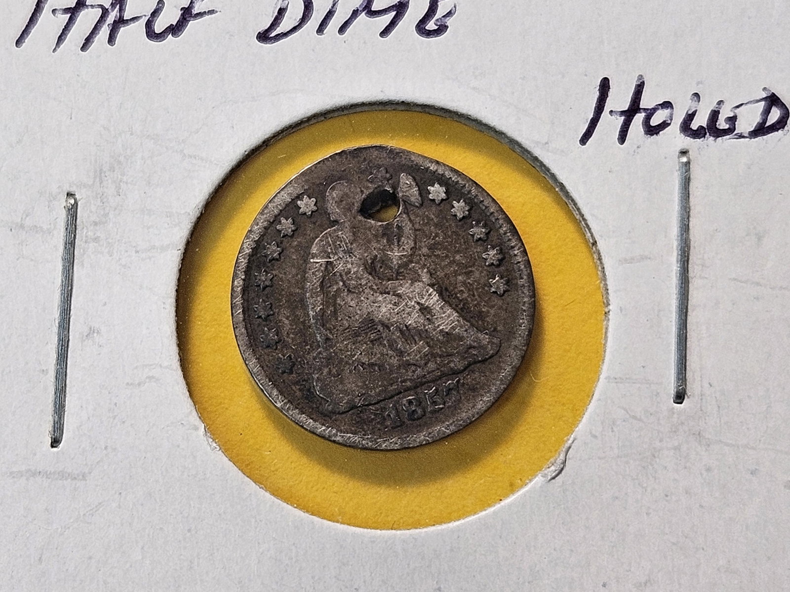 Two Circulated Seated Liberty Silver Half Dimes - 3