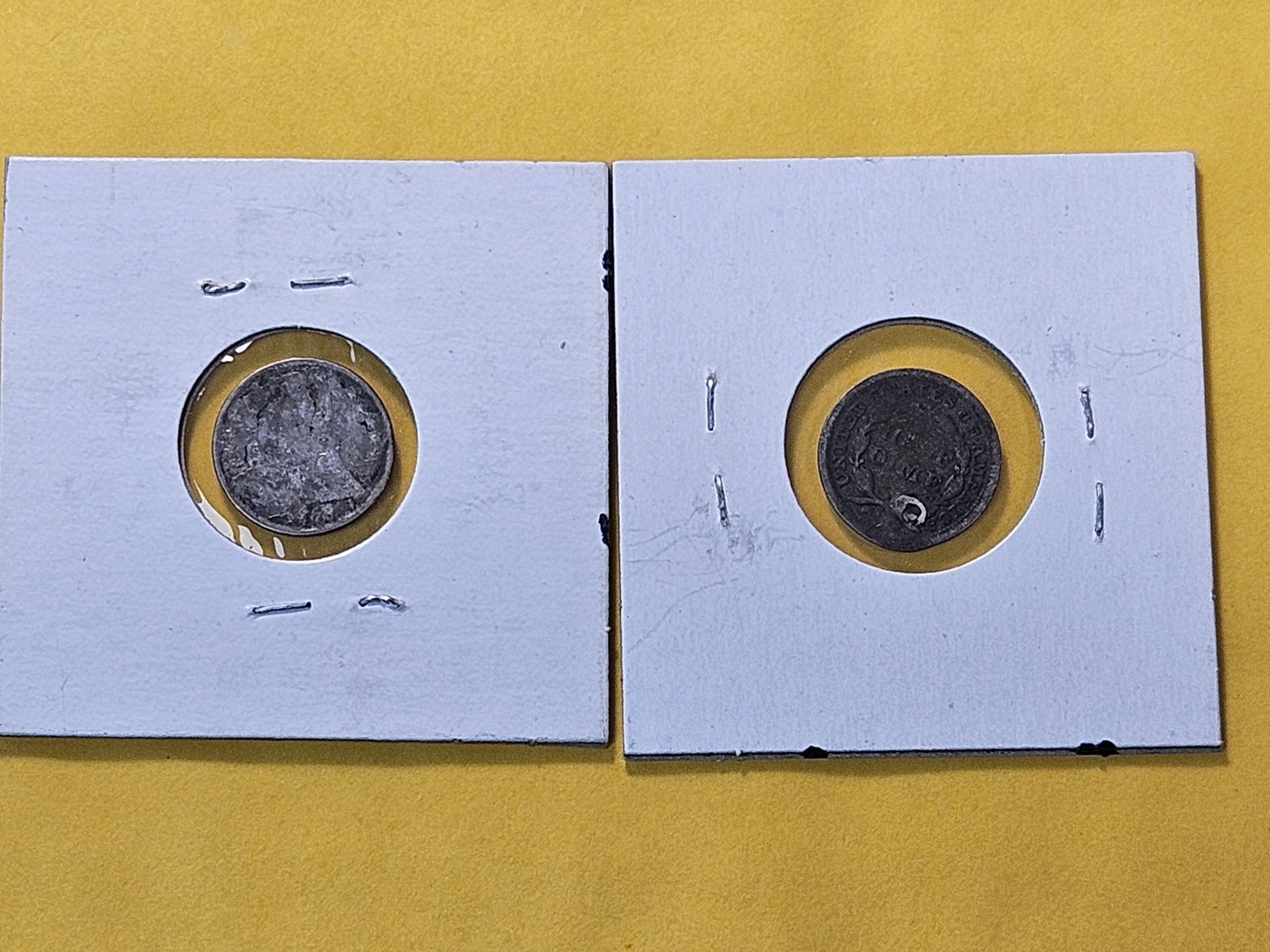 Two Circulated Seated Liberty Silver Half Dimes - 4