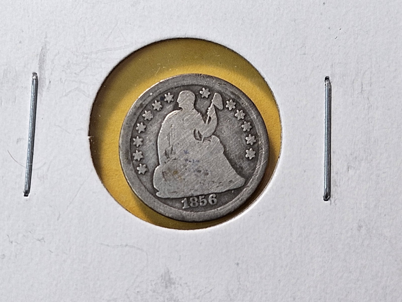 Two Circulated Seated Liberty Silver Half Dimes - 3