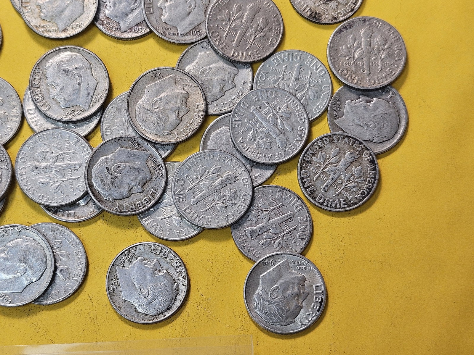 Forty-nine Mixed Roosevelt Silver Dimes - 3
