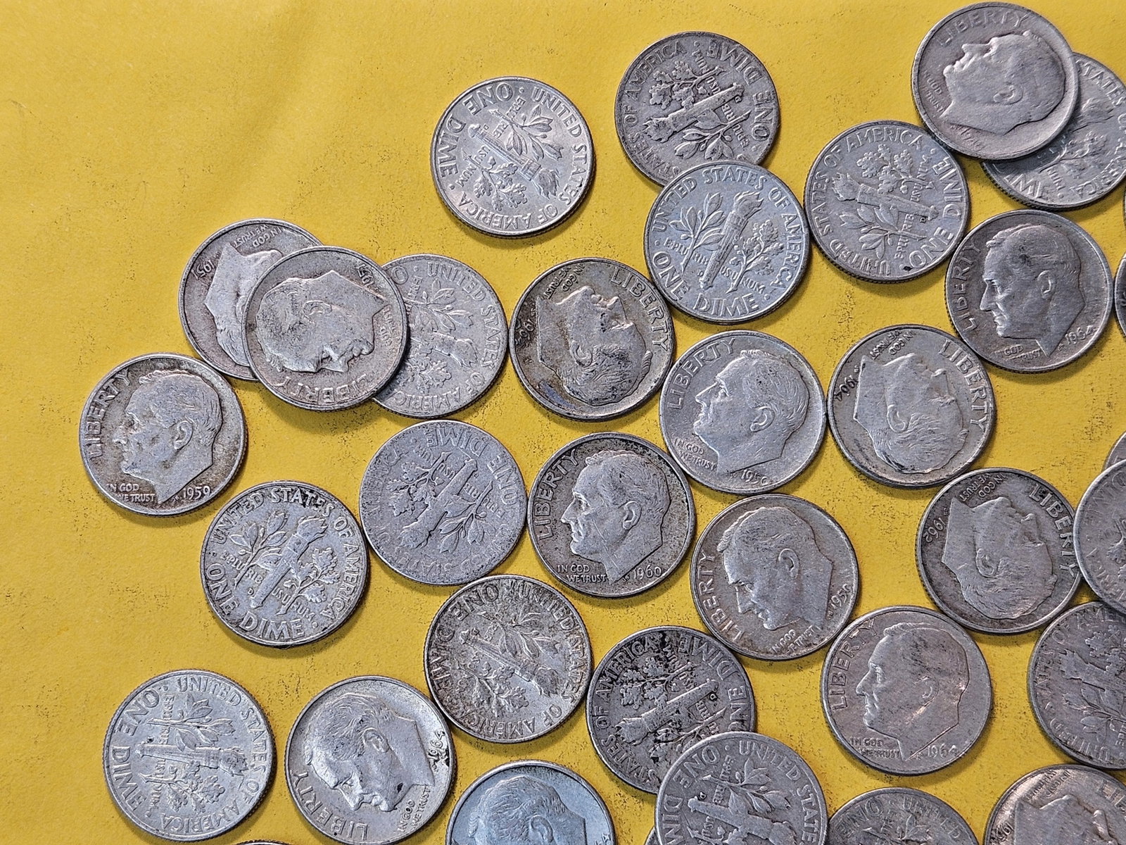 Fifty Mixed Roosevelt Silver Dimes - 2
