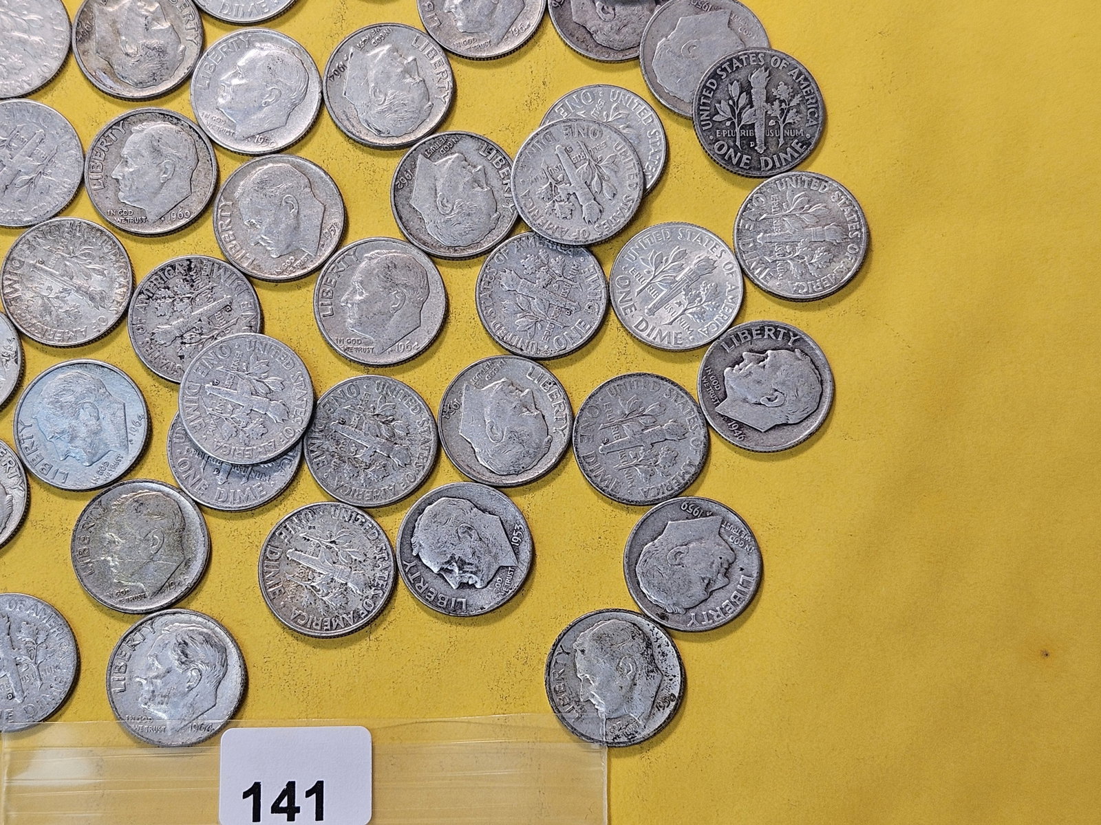 Fifty Mixed Roosevelt Silver Dimes - 3