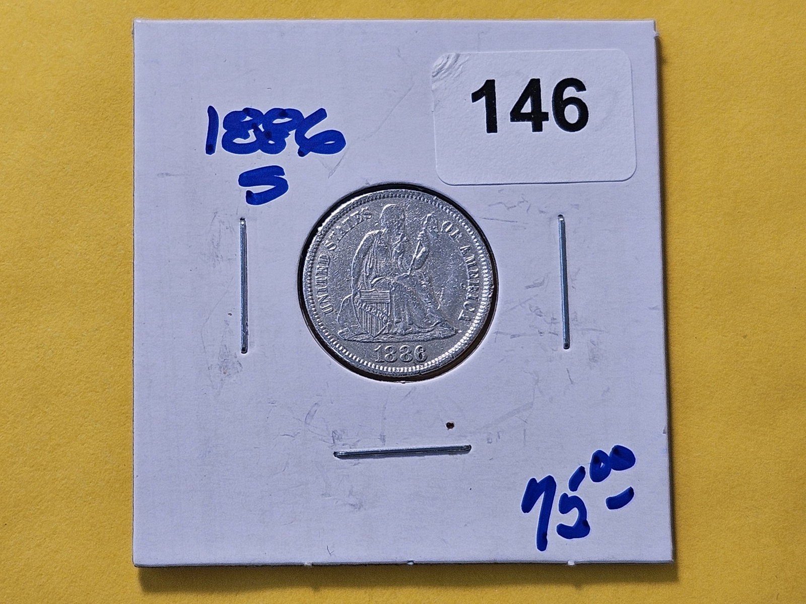 Little Better Date 1886-S Seated Liberty Silver Dime - 2