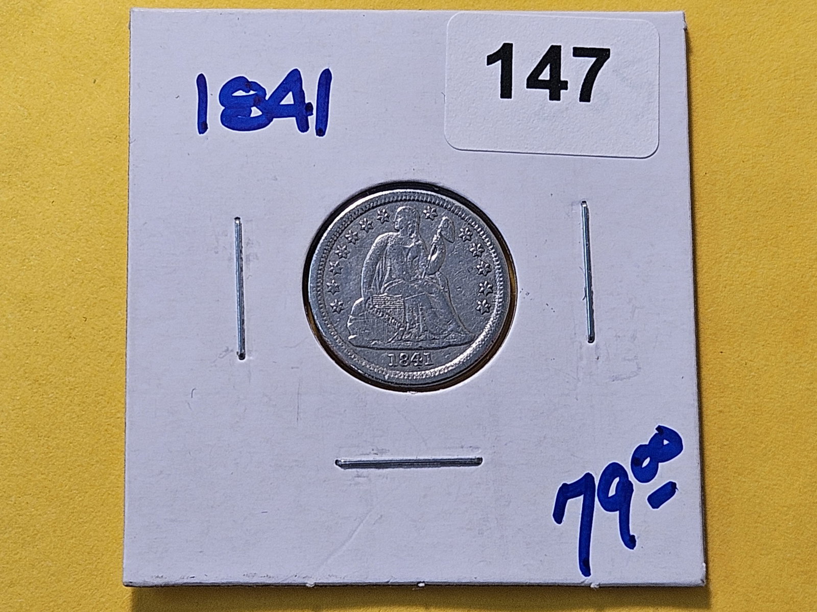 Better Grade 1841 Seated Liberty Silver Dime - 2