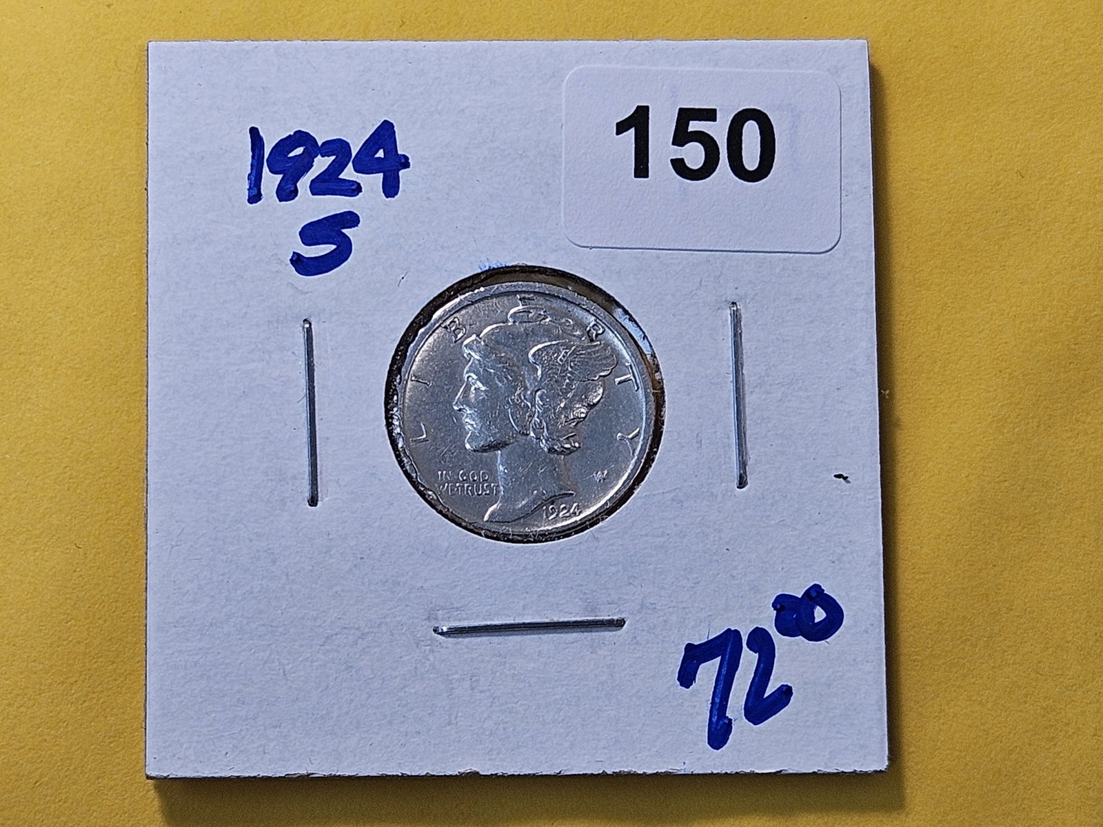 Better Grade 1924-S Mercury Silver Dime - 2