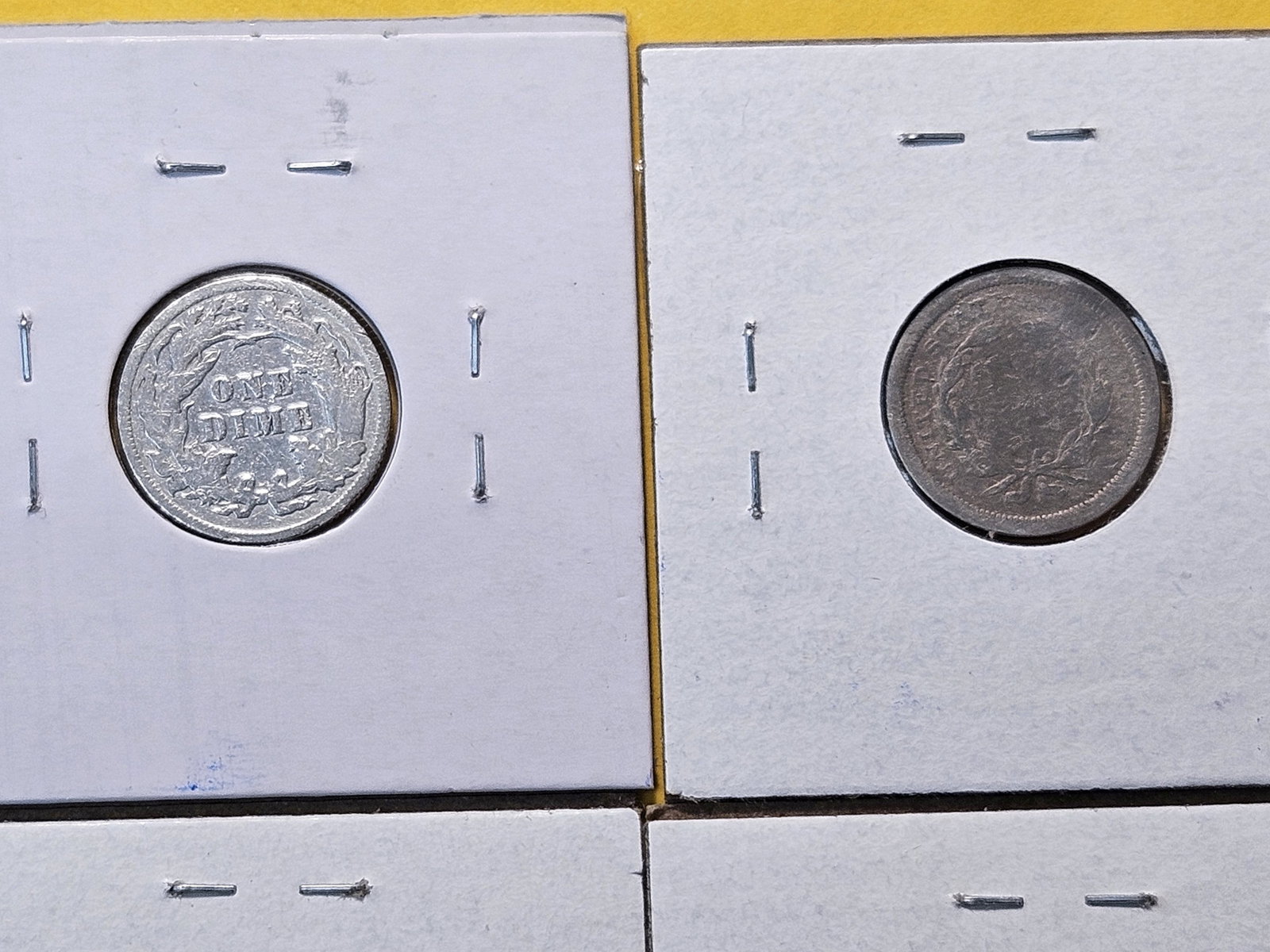 Four Circulated Seated Liberty Silver Dimes - 5