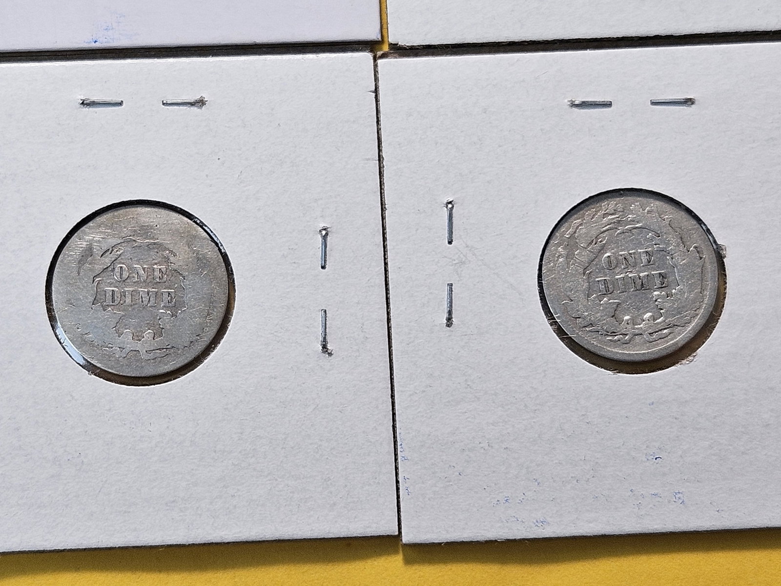 Four Circulated Seated Liberty Silver Dimes - 6