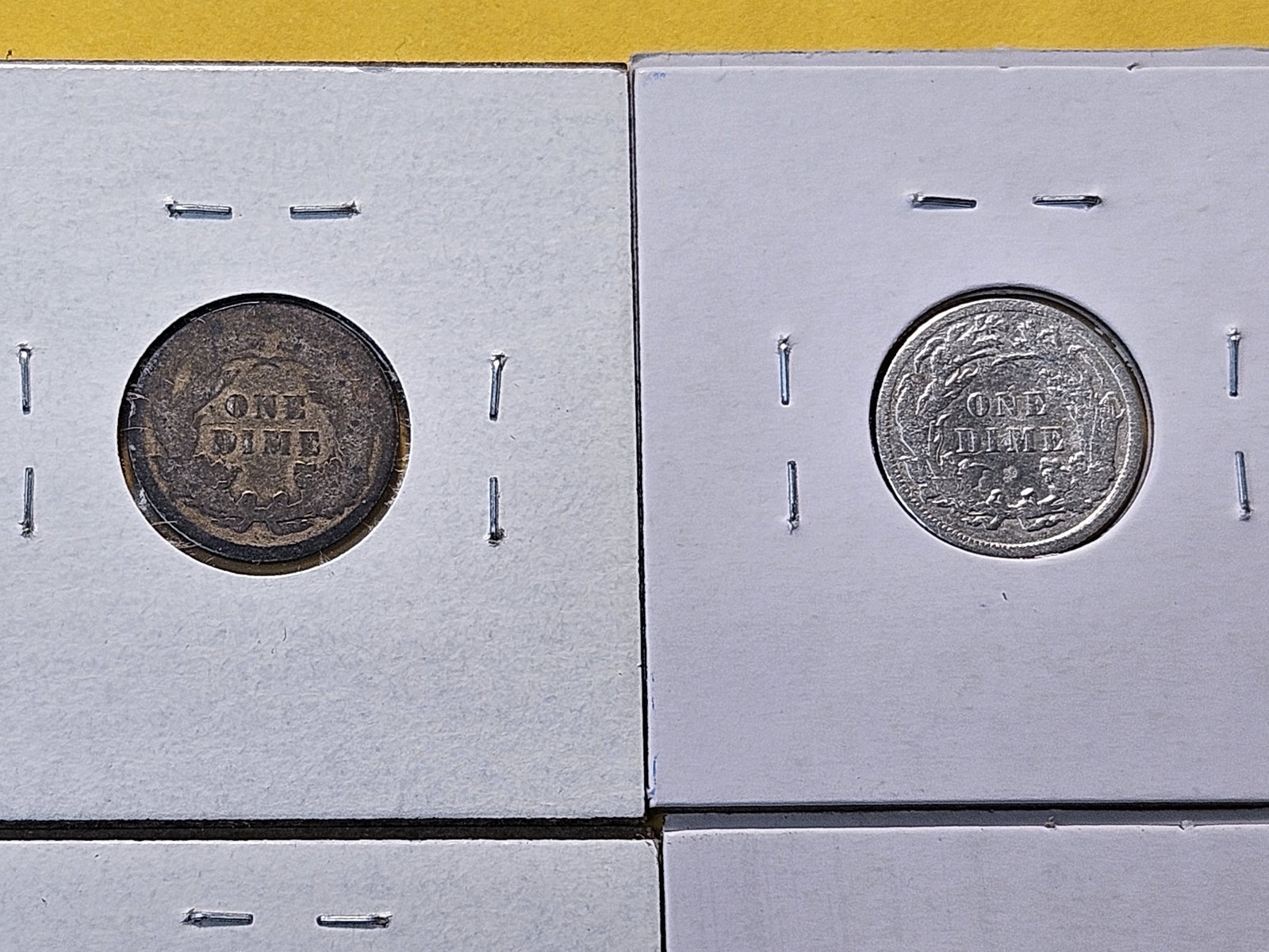 Four Circulated Seated Liberty Silver Dimes - 5