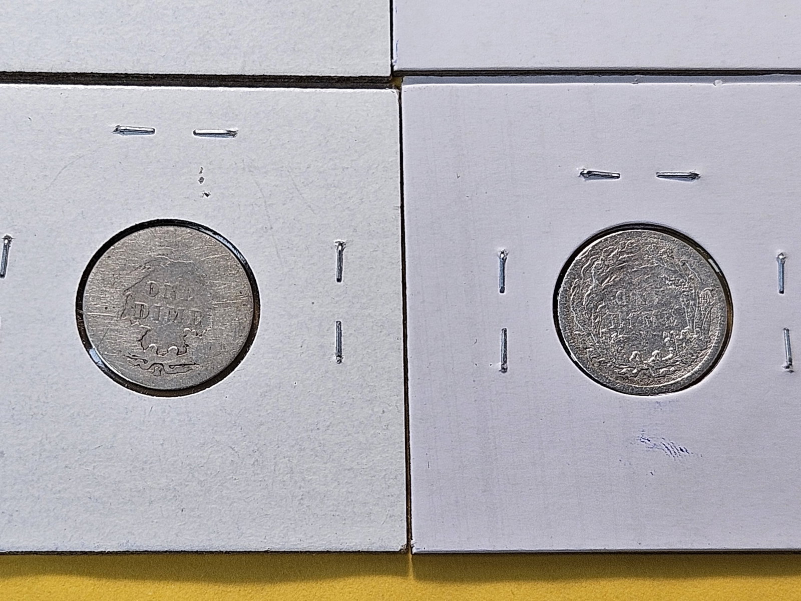 Four Circulated Seated Liberty Silver Dimes - 6