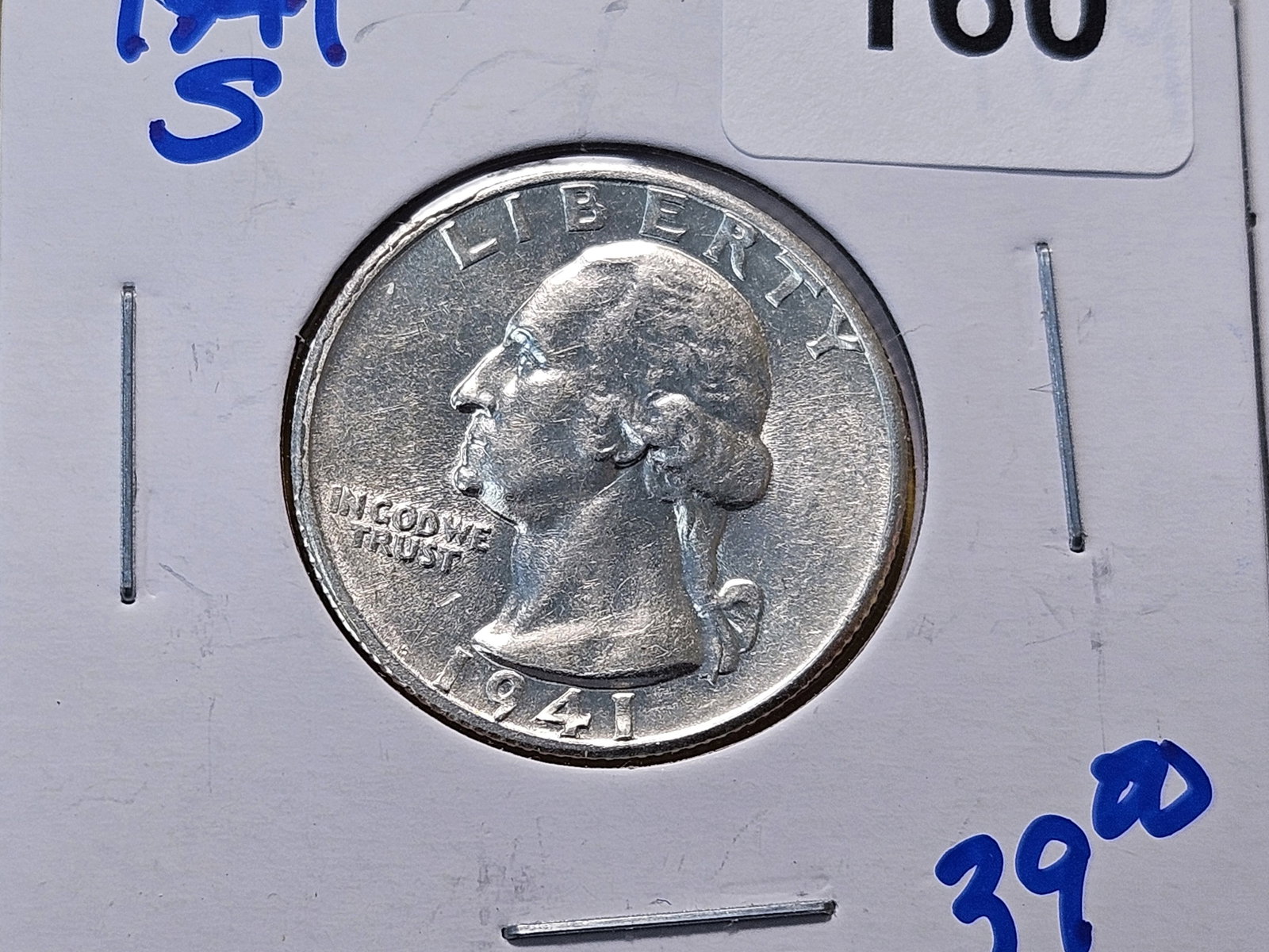 Three About Uncirculated Washington Silver Quarters - 2