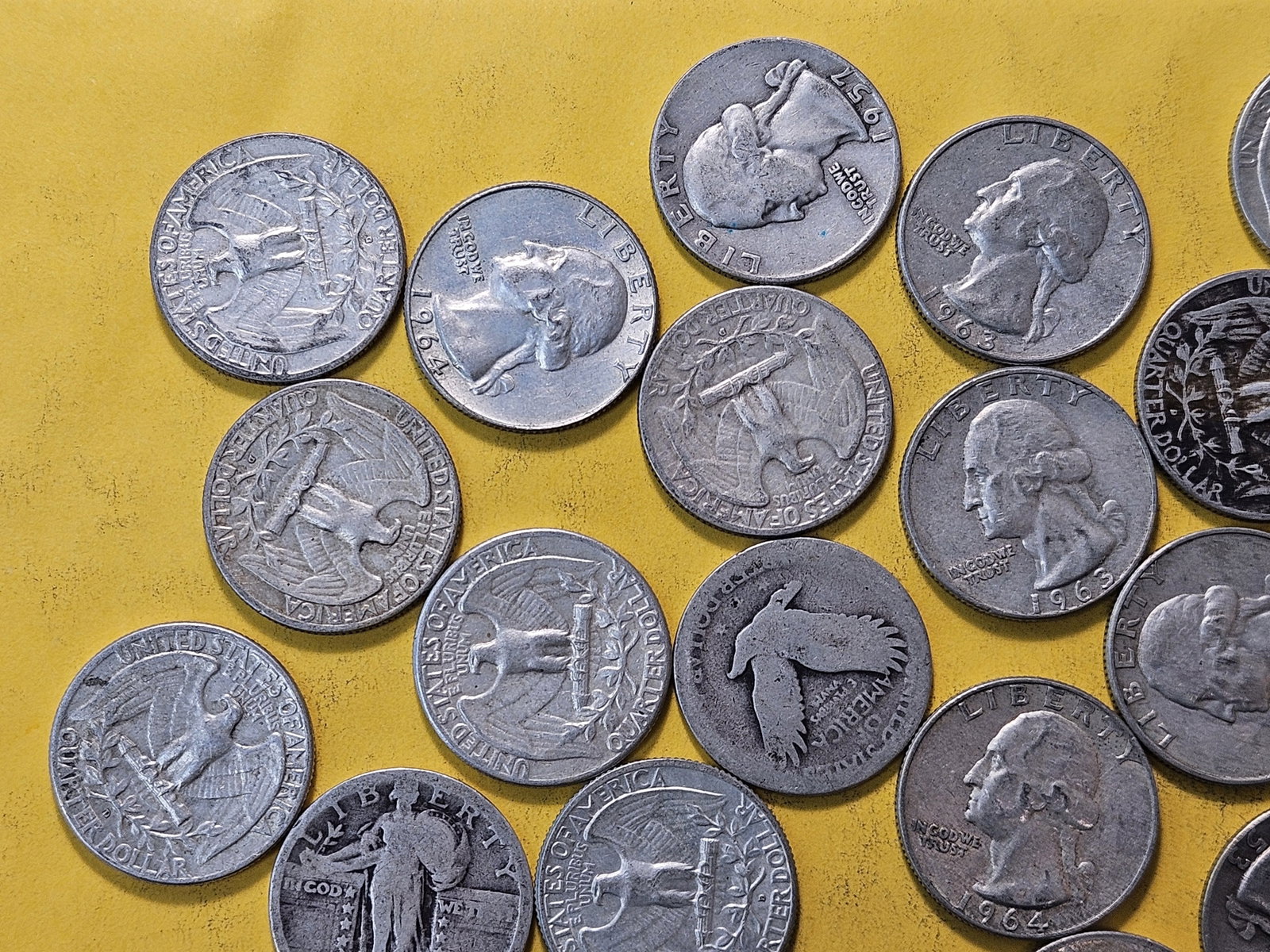 Twenty-four Mixed US Silver Quarters - 2