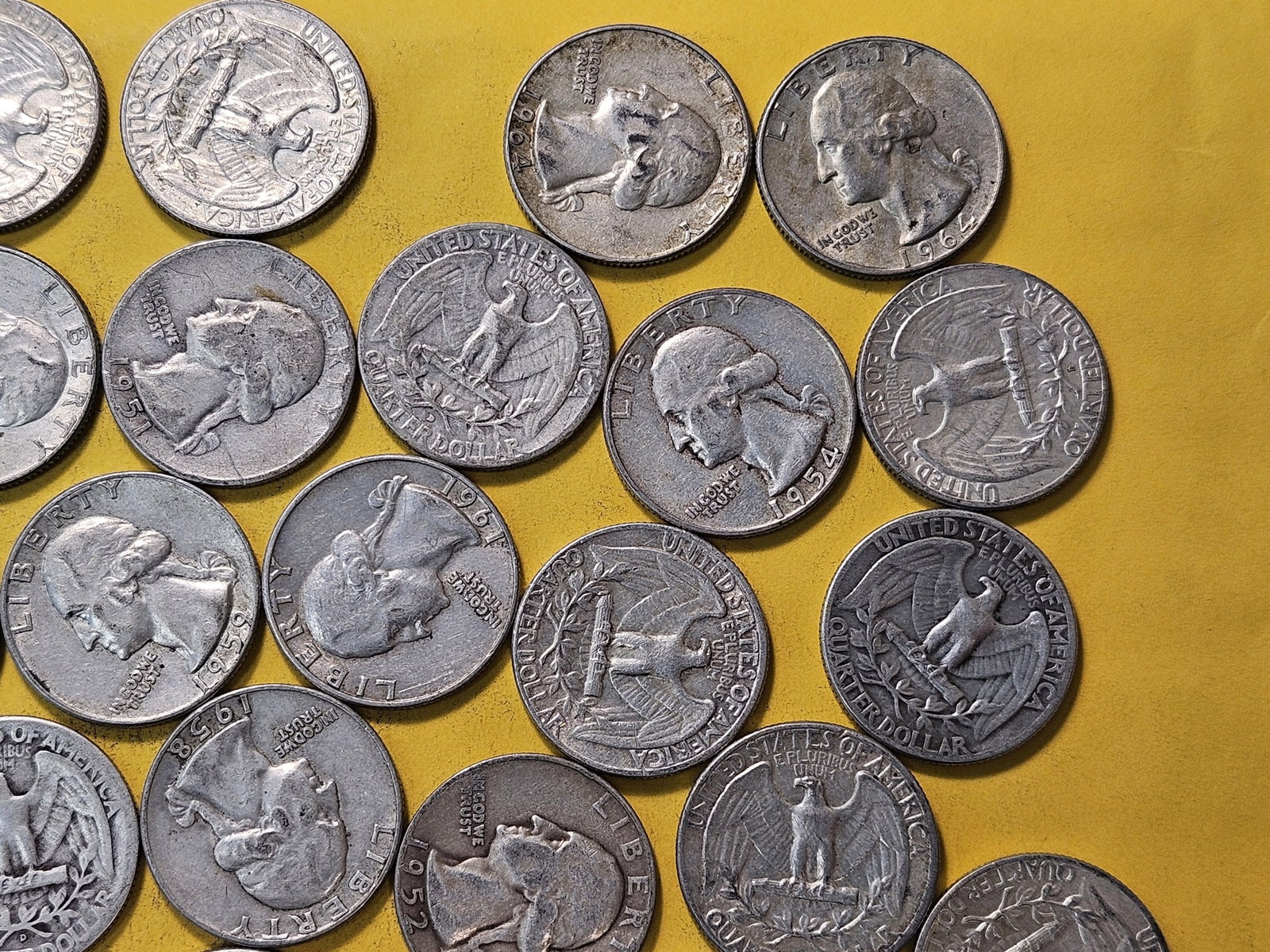 Forty Mixed Washington Silver Quarters - 3