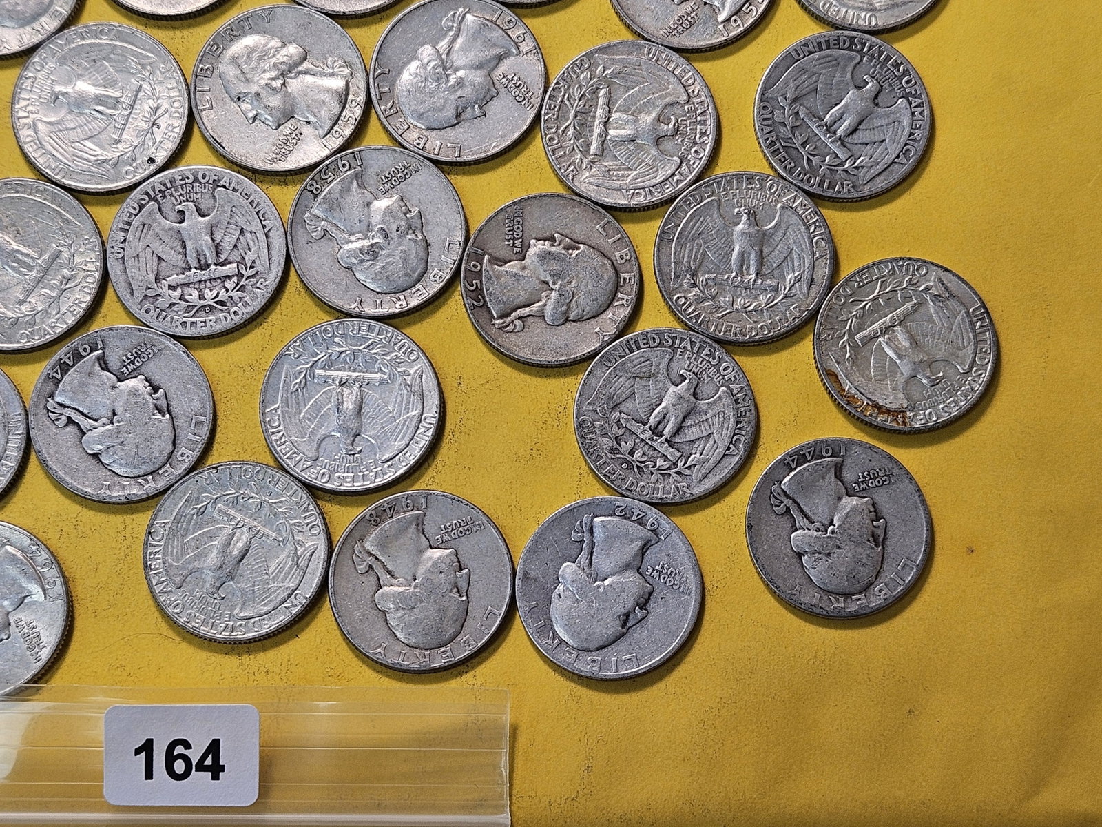 Forty Mixed Washington Silver Quarters - 5