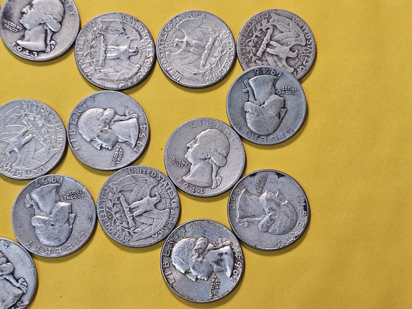 Twenty Mixed Washington Silver Quarters - 3