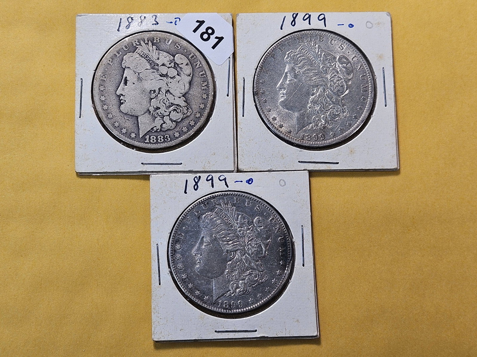 Three Circulated Morgan Silver Dollars (1 of 8)