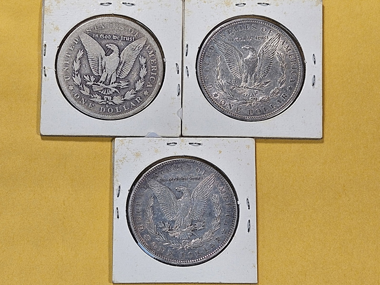 Three Circulated Morgan Silver Dollars - 5