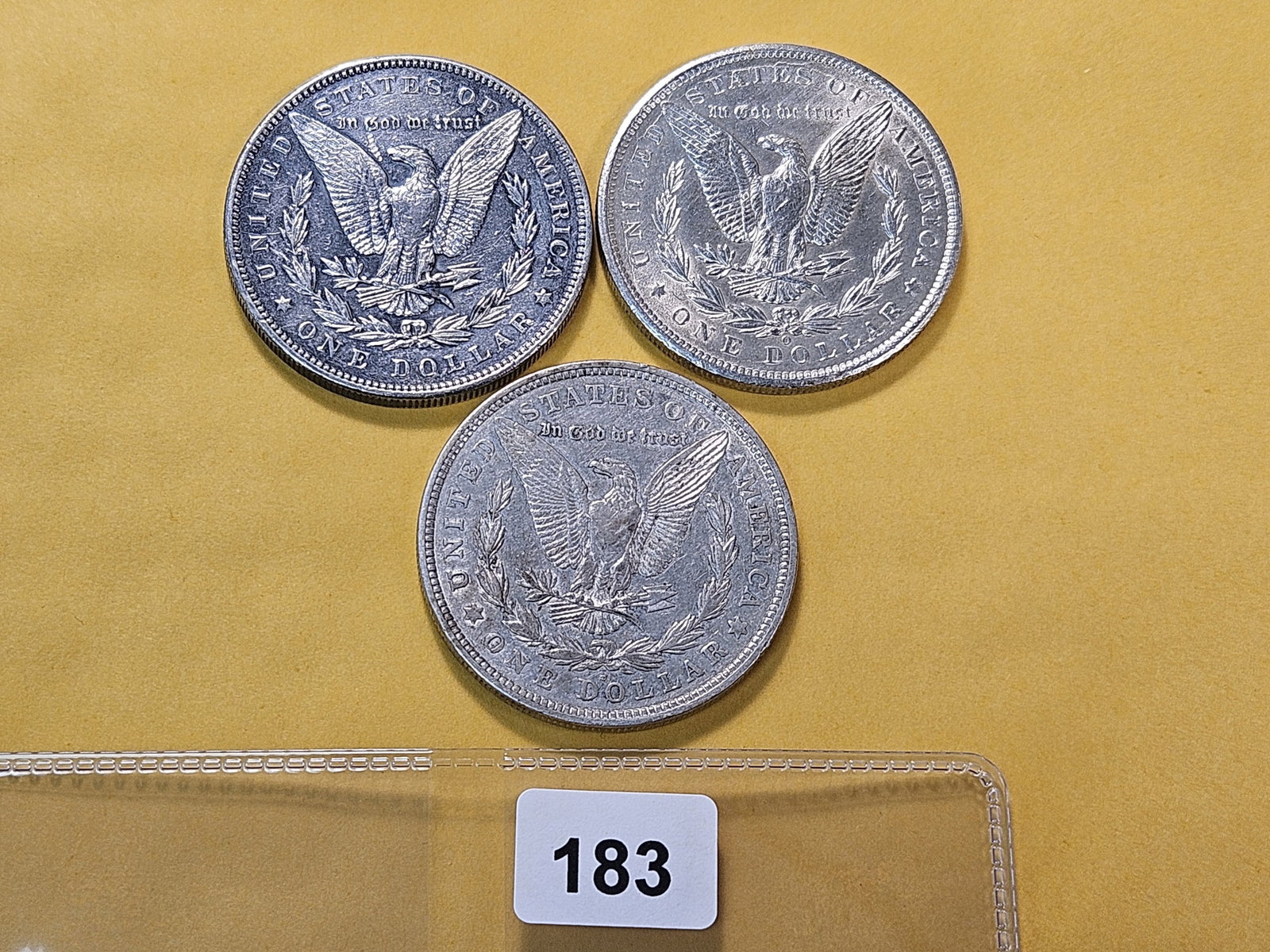 Three About Uncirculated Morgan Silver Dollars - 3
