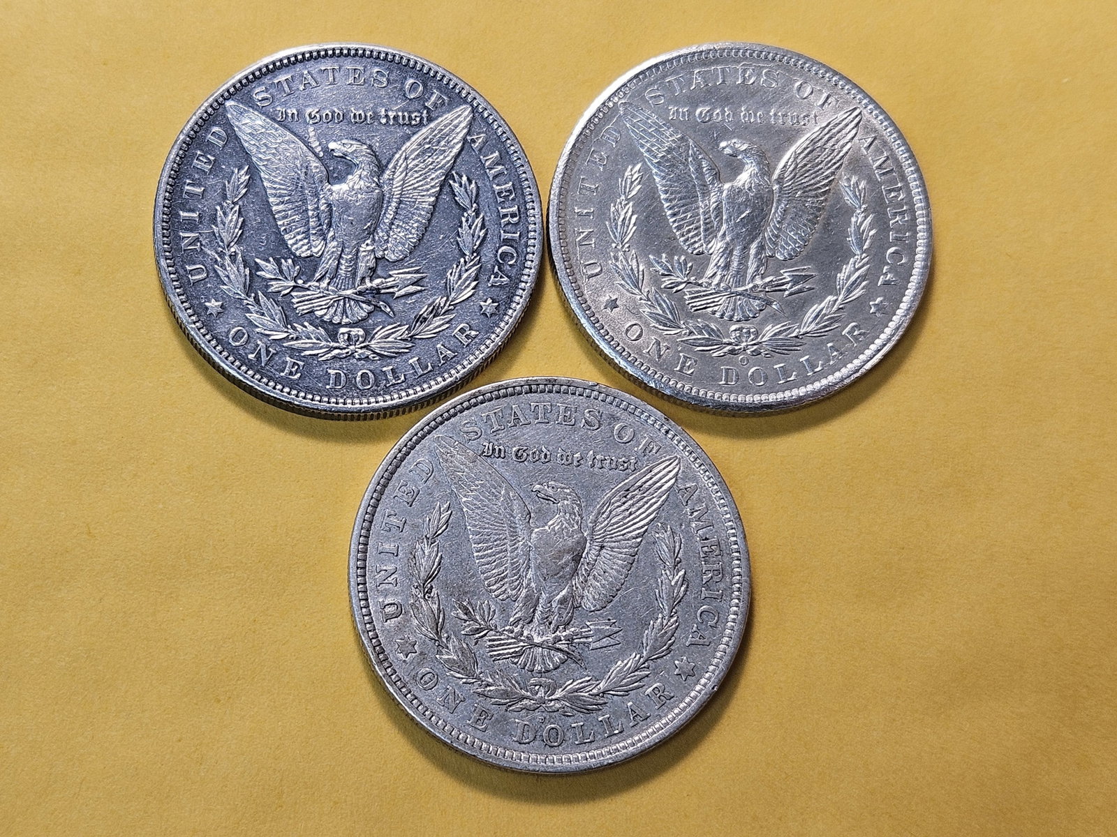 Three About Uncirculated Morgan Silver Dollars - 4