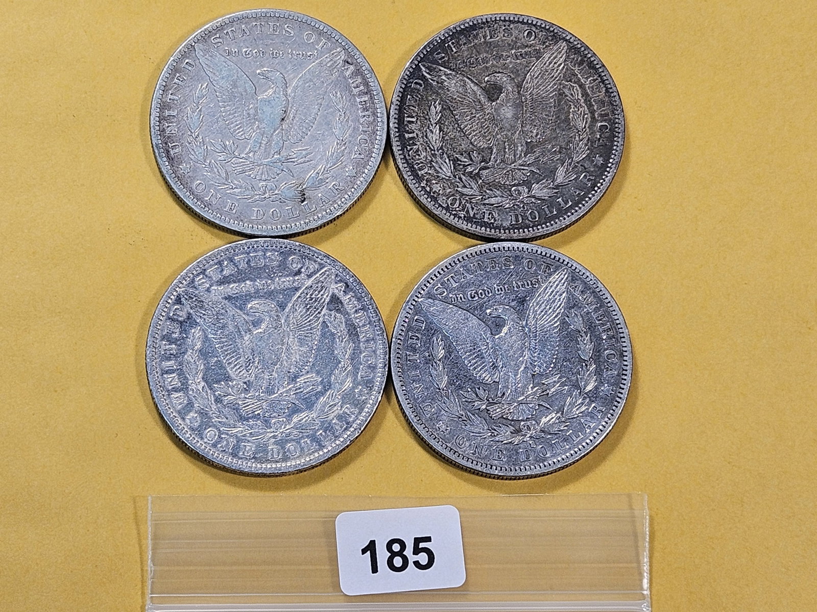 Four Circulated Morgan Silver Dollars - 3