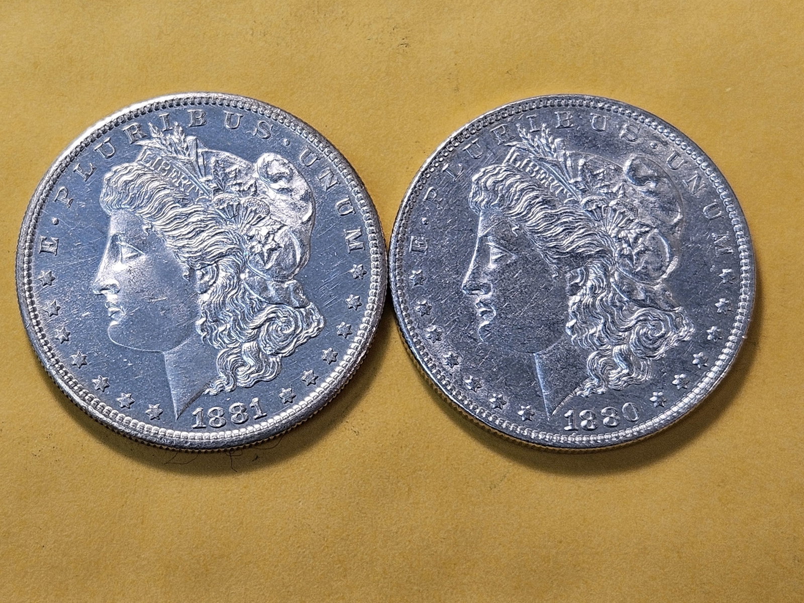 Two About Uncirculated Morgan Silver Dollars - 2