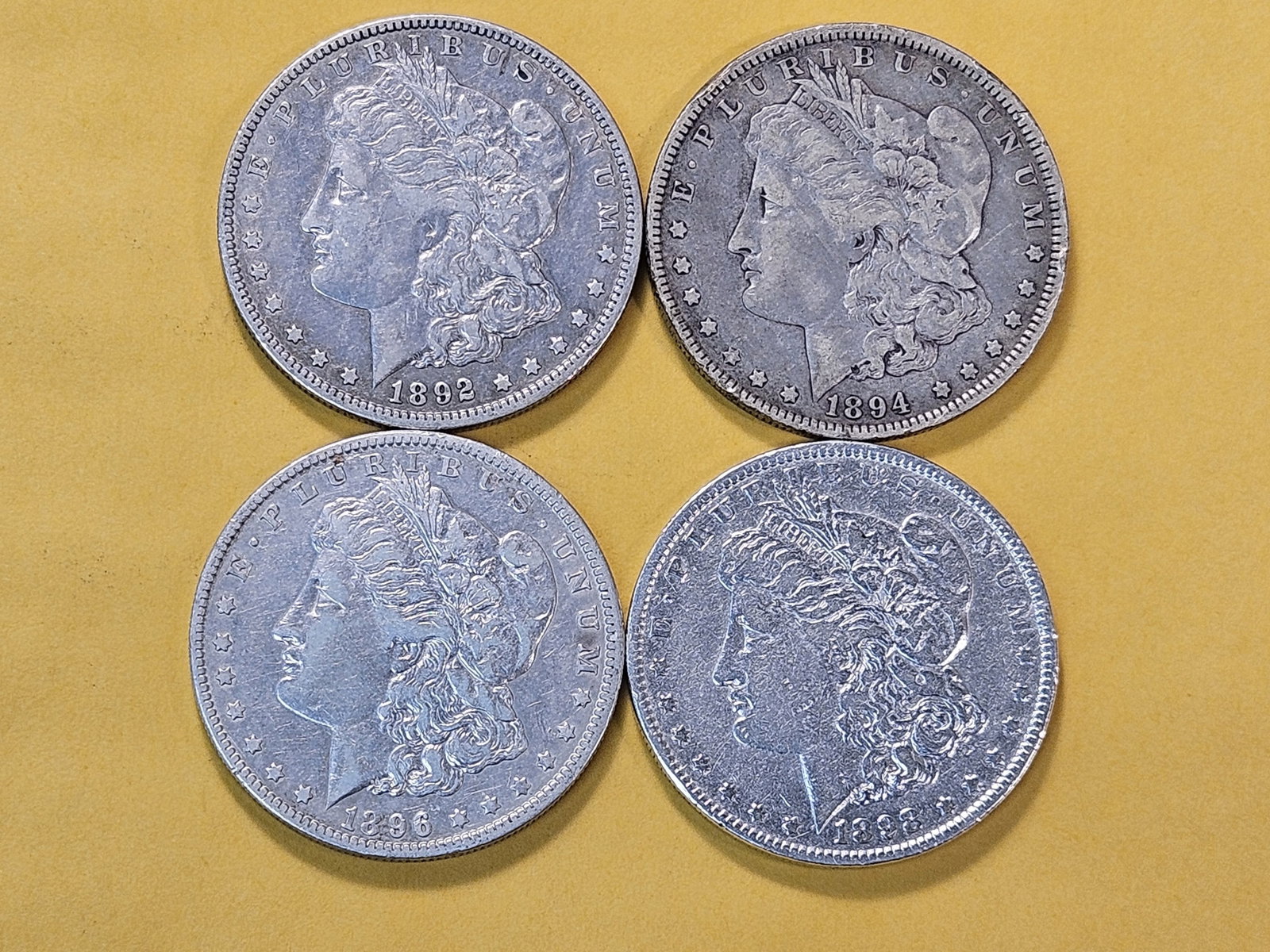 Four Circulated Morgan Silver Dollars - 2