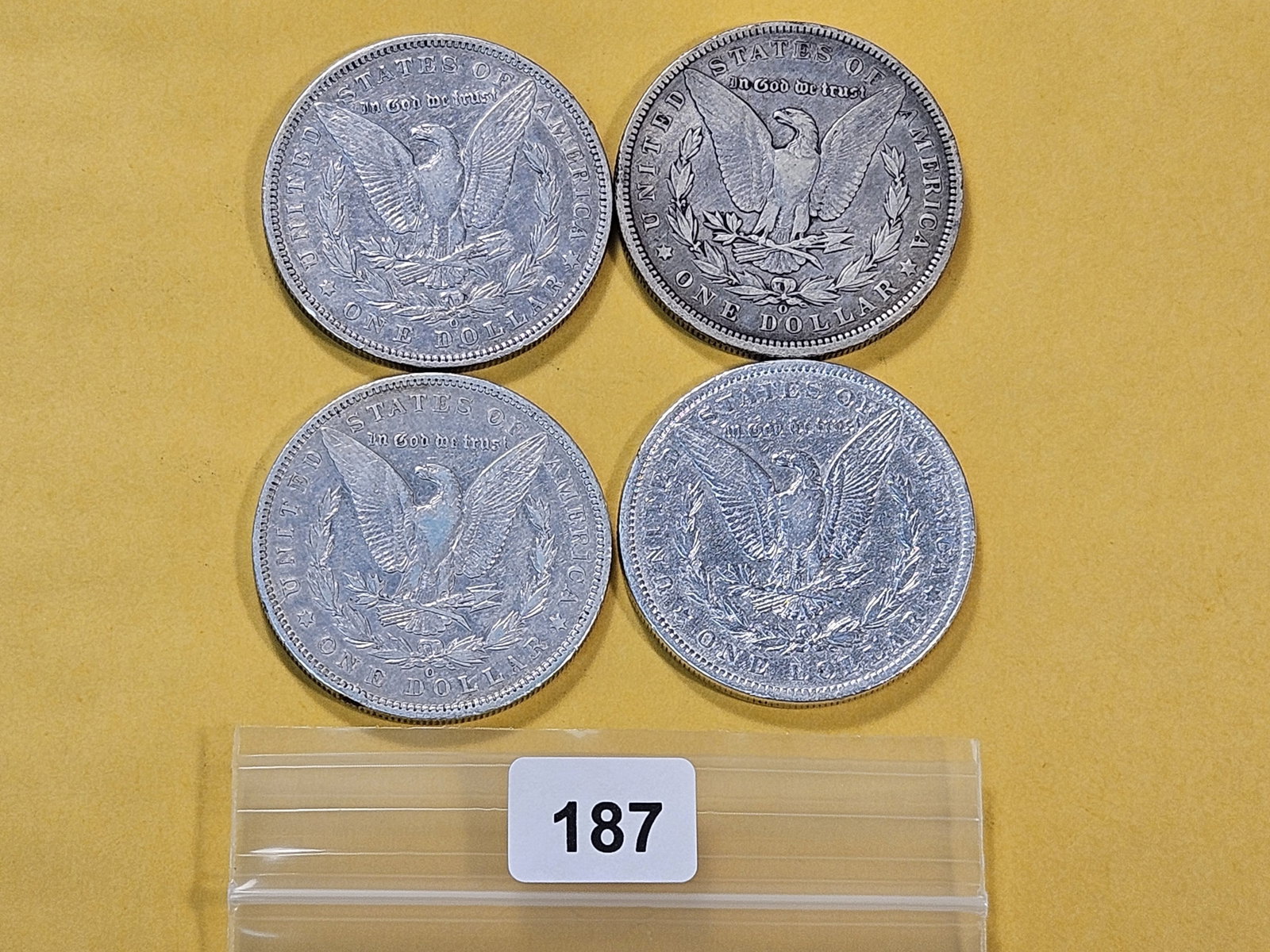 Four Circulated Morgan Silver Dollars - 3