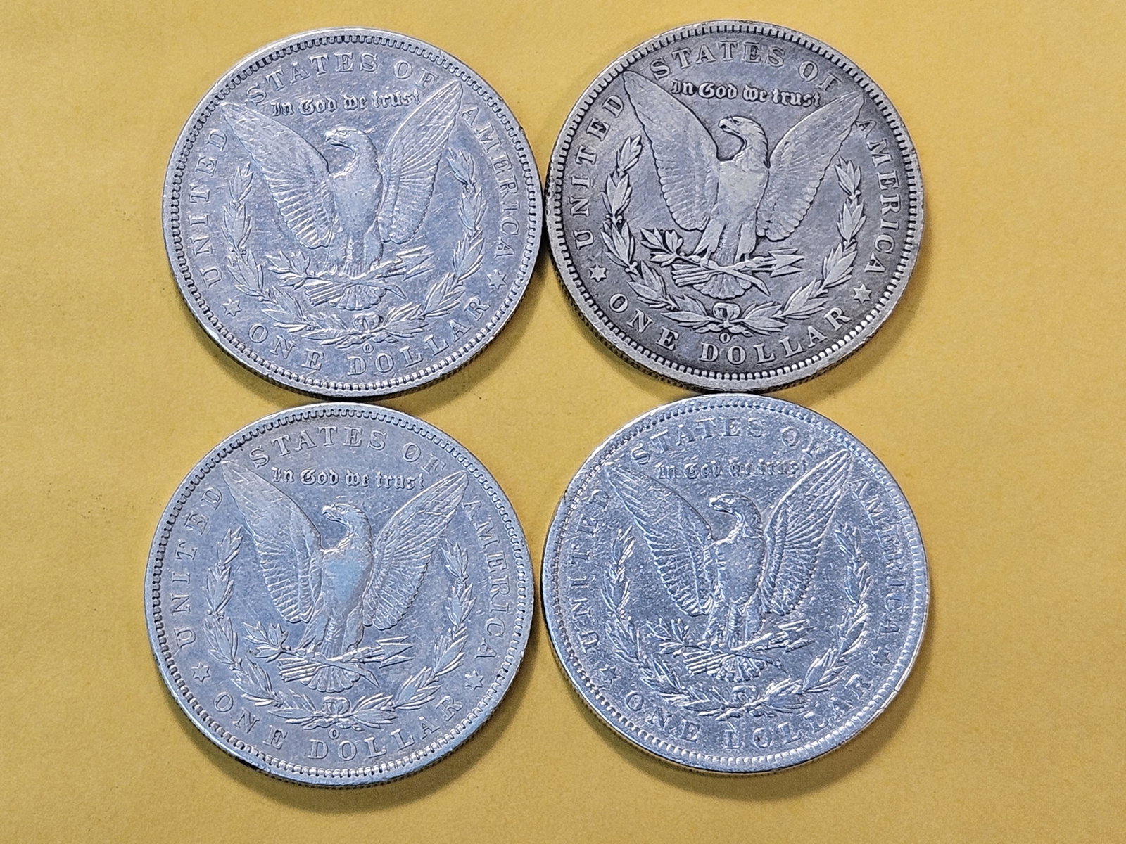 Four Circulated Morgan Silver Dollars - 4