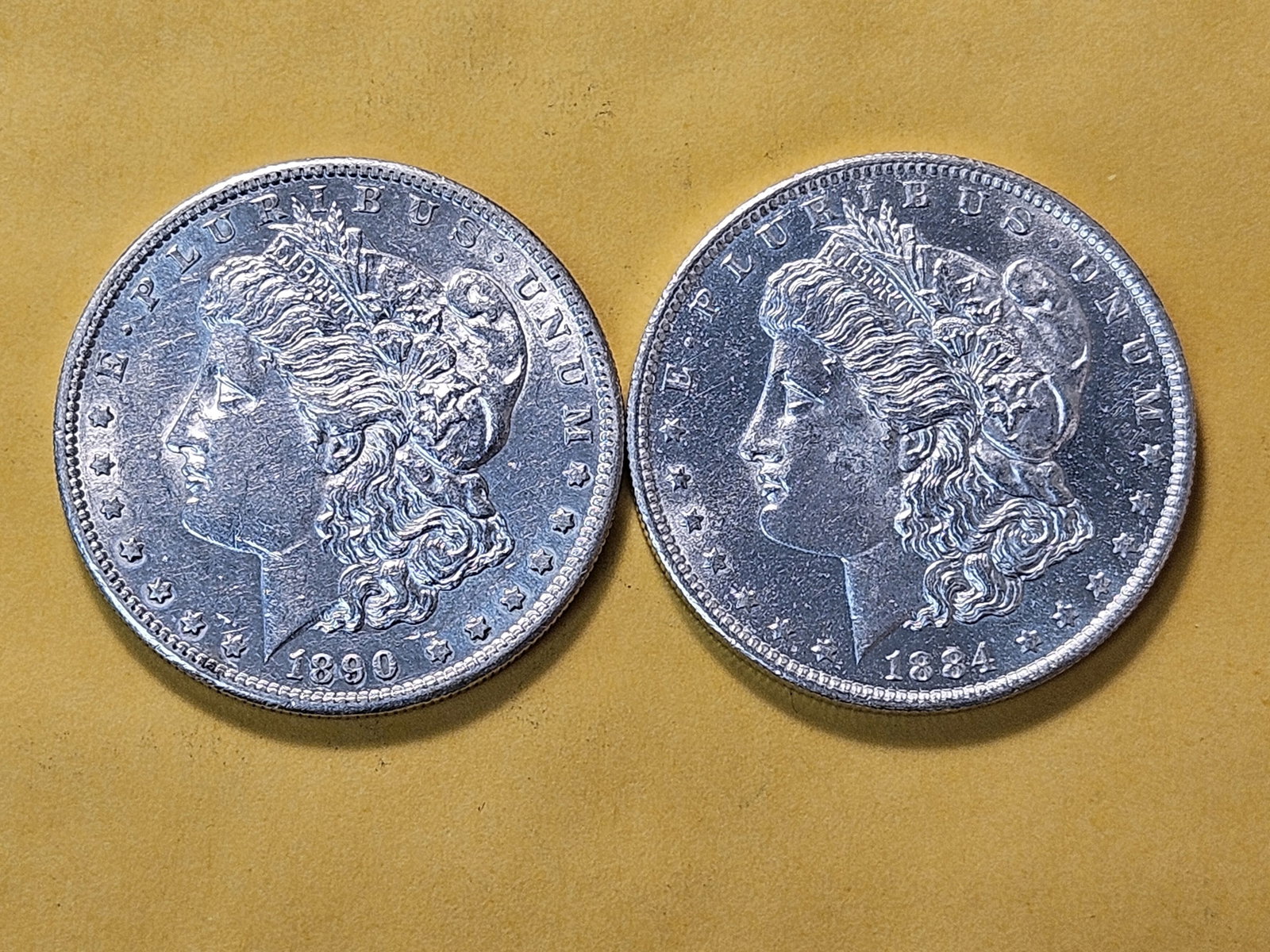 Two About Uncirculated Morgan Silver Dollars - 2