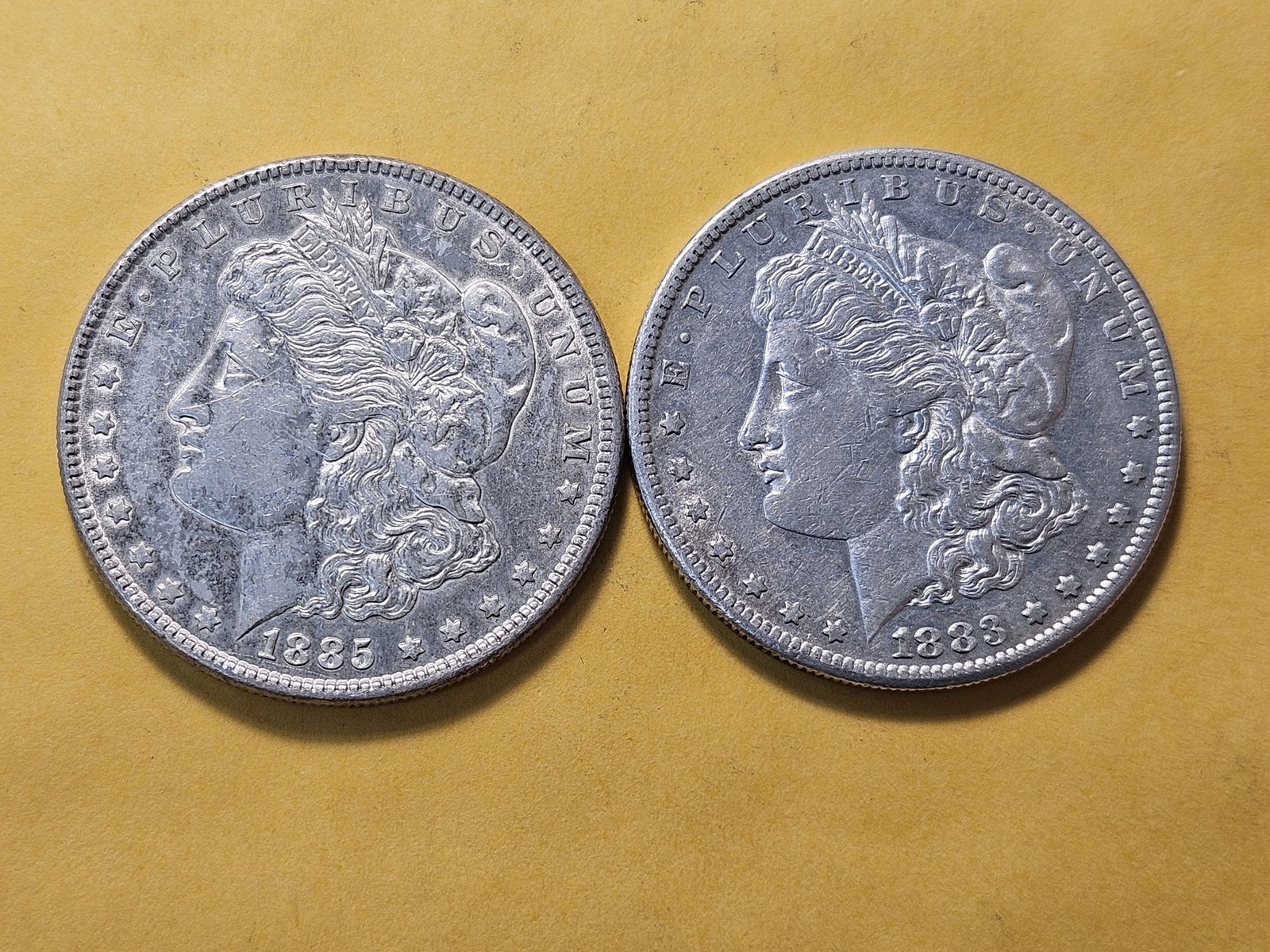 Two About Uncirculated Morgan Silver Dollars - 2