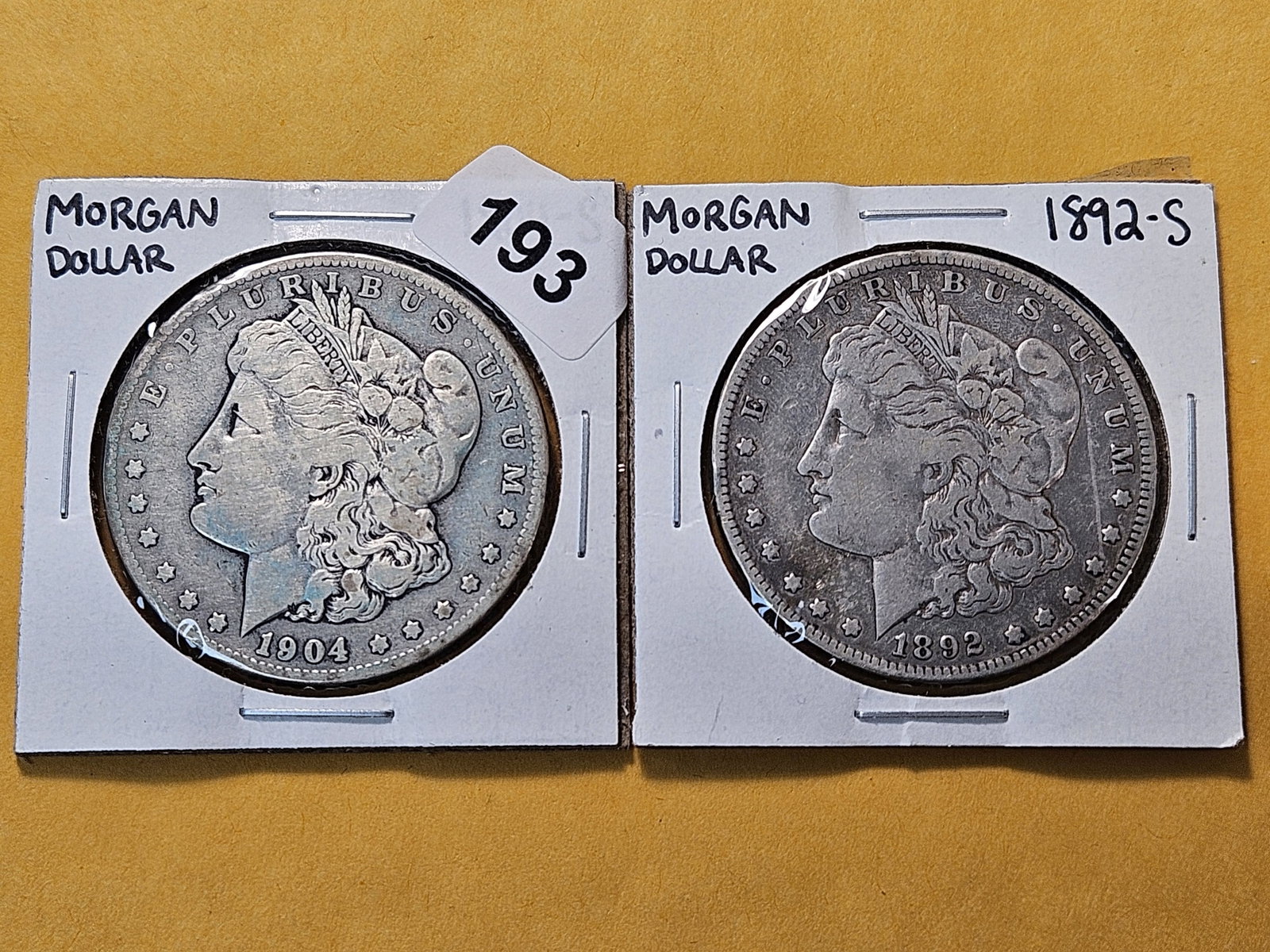 Two Little Better Date Morgan Silver Dollars: 1892-S and 1904-S