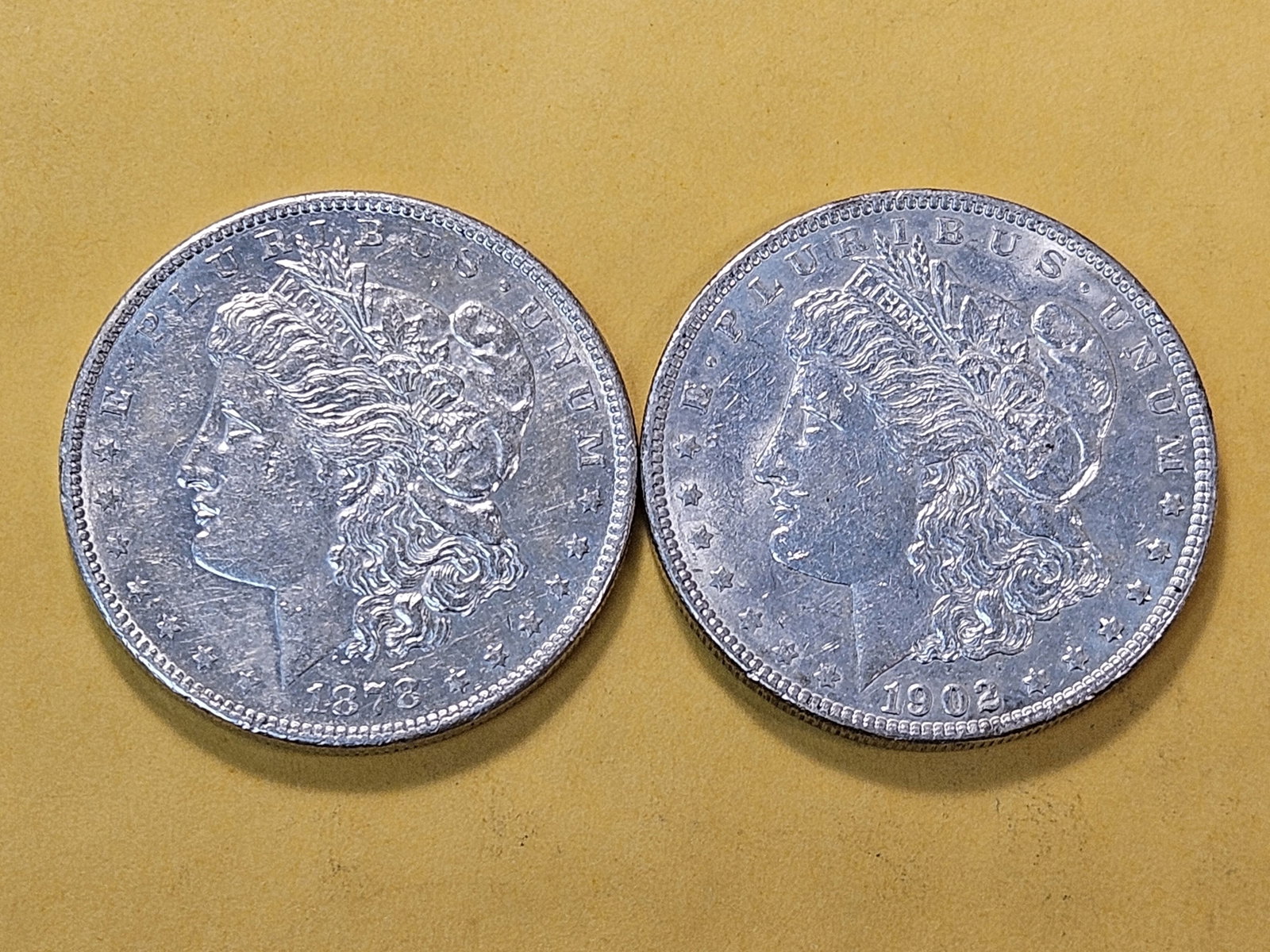 Two About Uncirculated Morgan Silver Dollars - 2