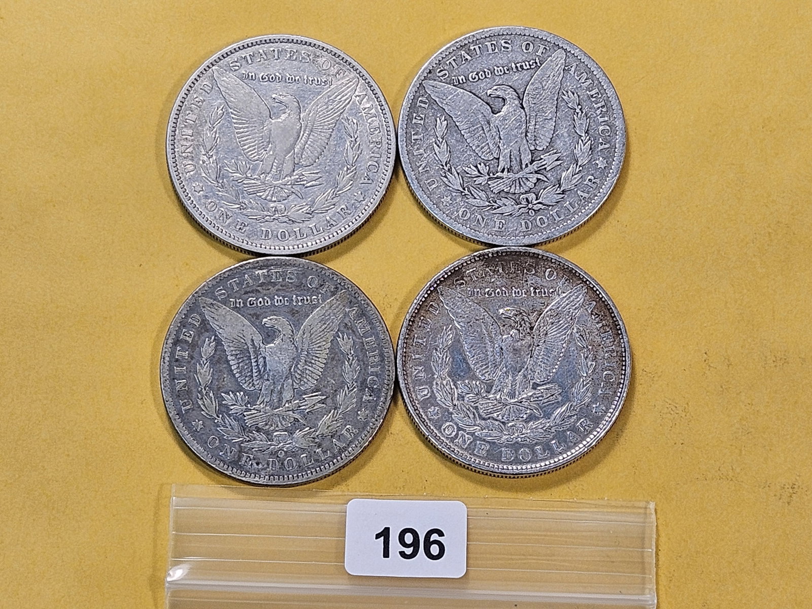 Four Circulated Morgan Silver Dollars - 3