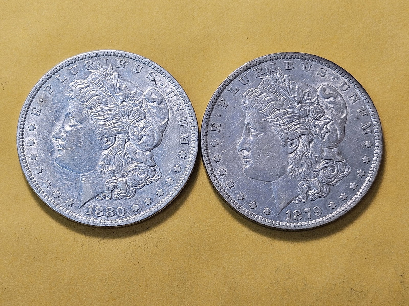 Two About Uncirculated Morgan Silver Dollars - 2