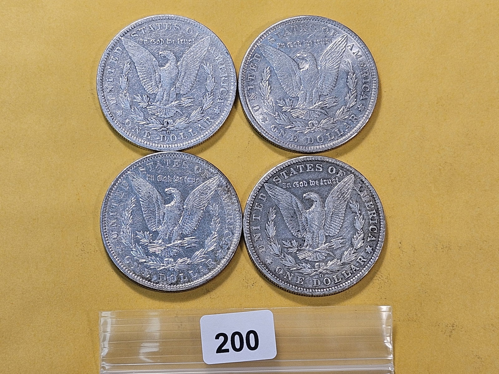 Four Circulated Morgan Silver Dollars - 3