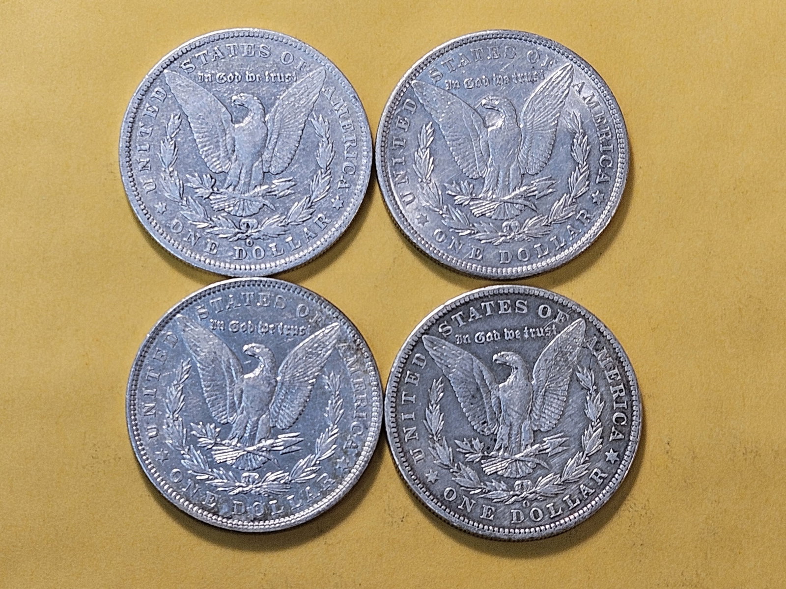 Four Circulated Morgan Silver Dollars - 4