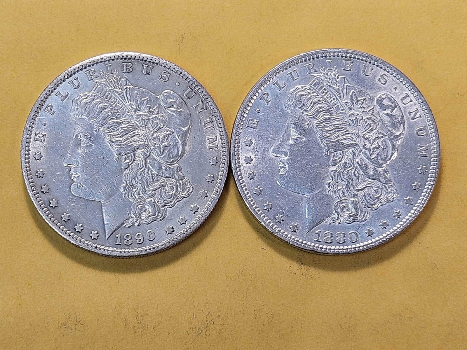 Two About Uncirculated Morgan Silver Dollars - 2