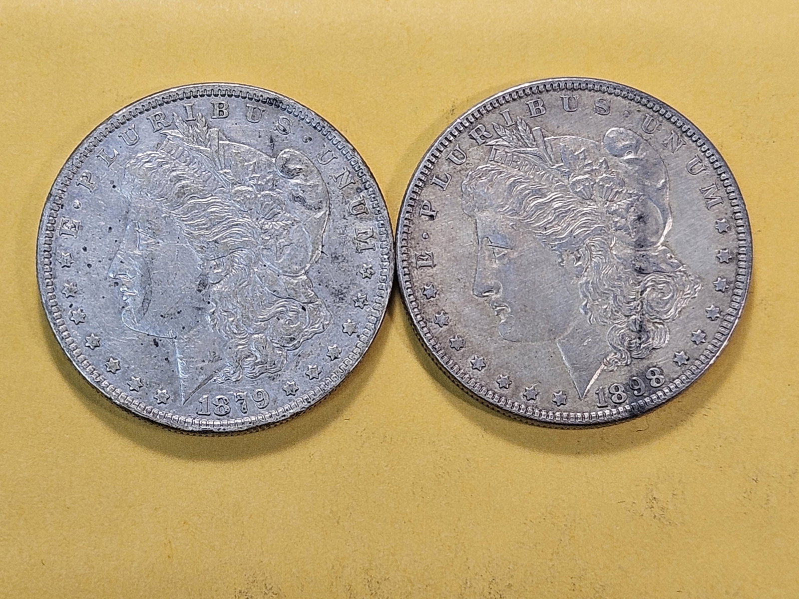 Two About Uncirculated Morgan Silver Dollars - 2