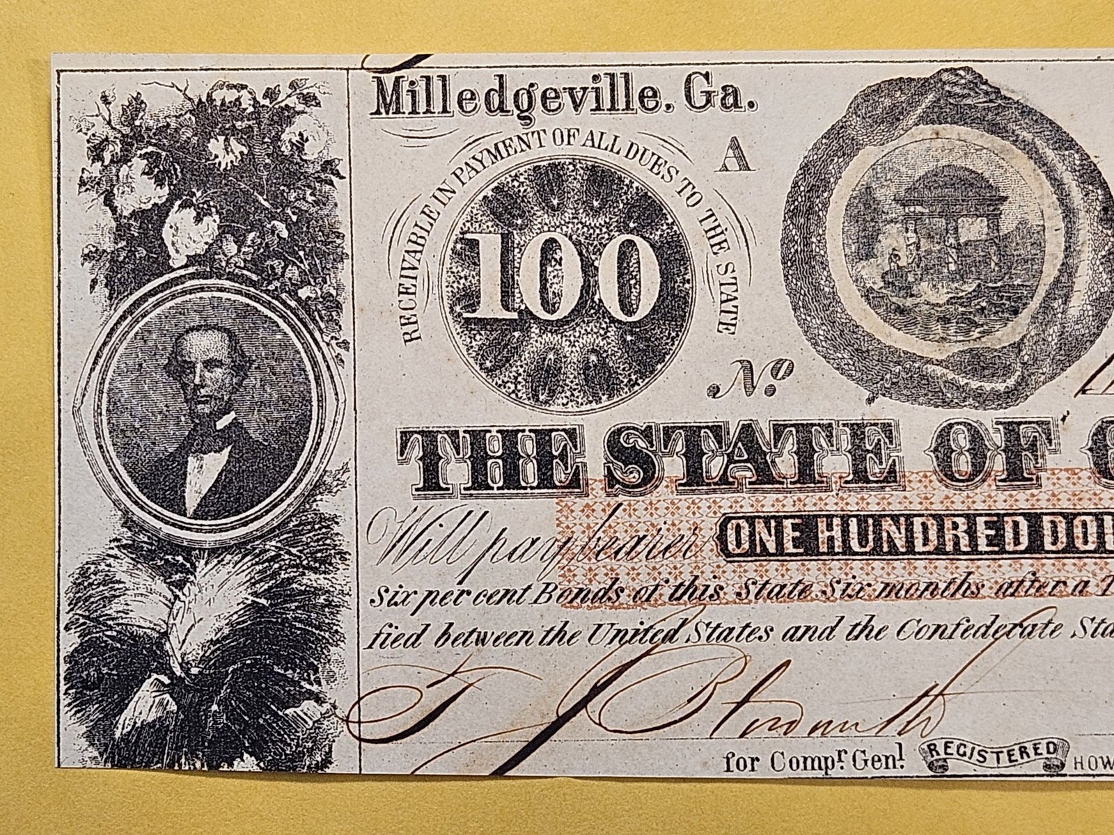 WOW! Series 1863 State of Georgia $100 Note - 2