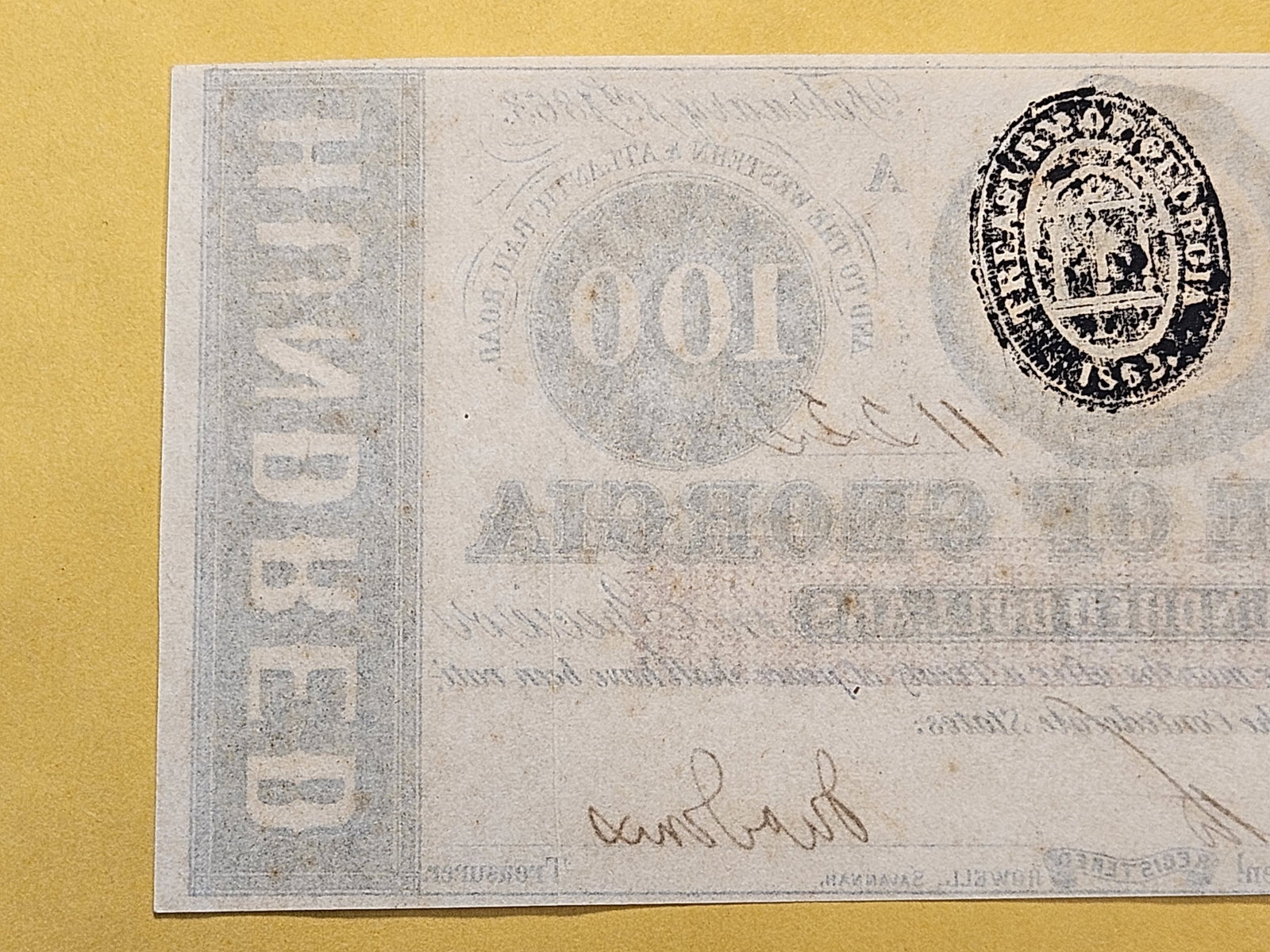 WOW! Series 1863 State of Georgia $100 Note - 5