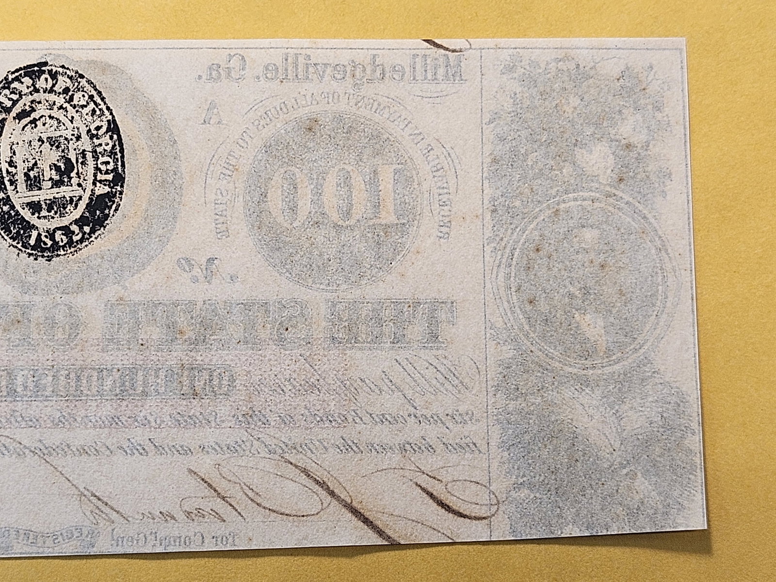 WOW! Series 1863 State of Georgia $100 Note - 6