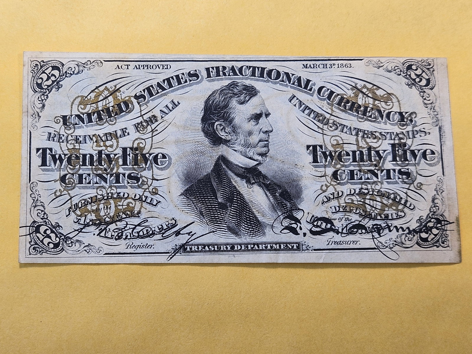 Series 1863 United States 25 Cent Fractional Currency Note - 2