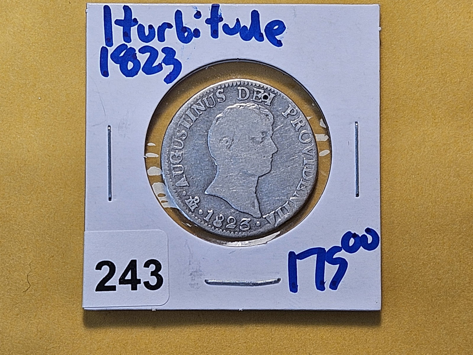 1823 Mexico Empire of Iturbitude Silver 2 Reals - 2