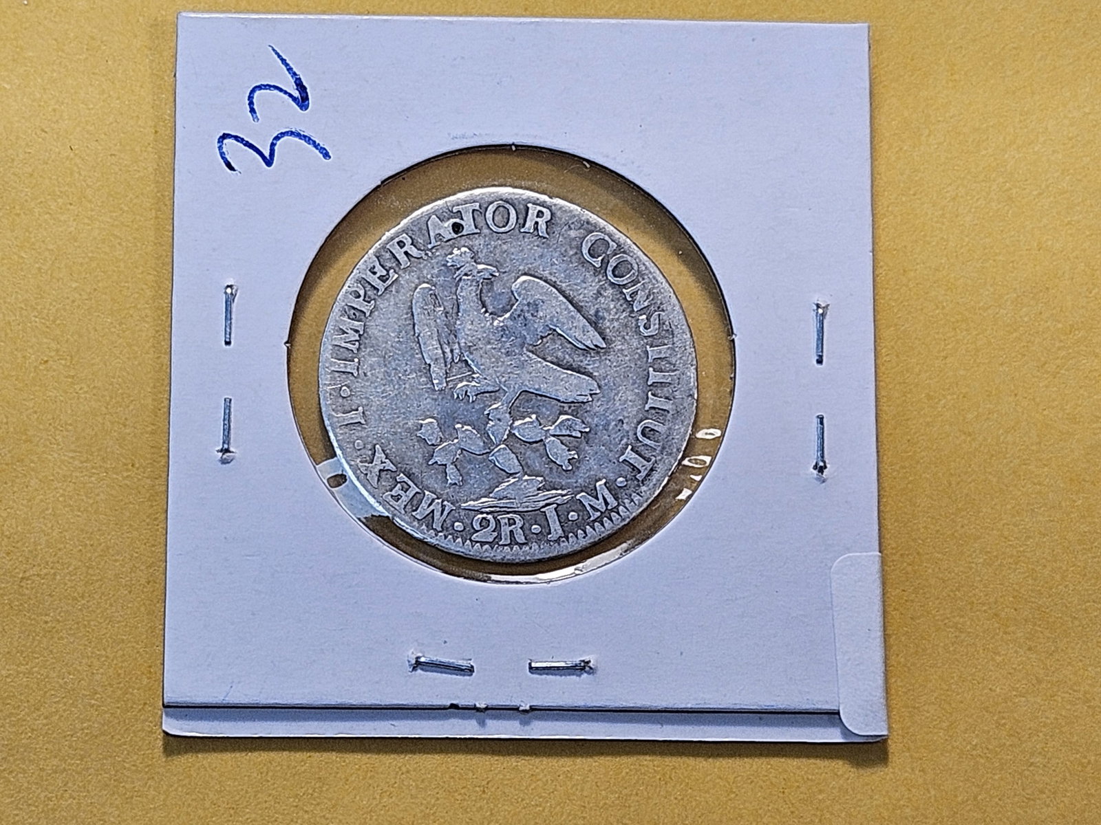 1823 Mexico Empire of Iturbitude Silver 2 Reals - 3