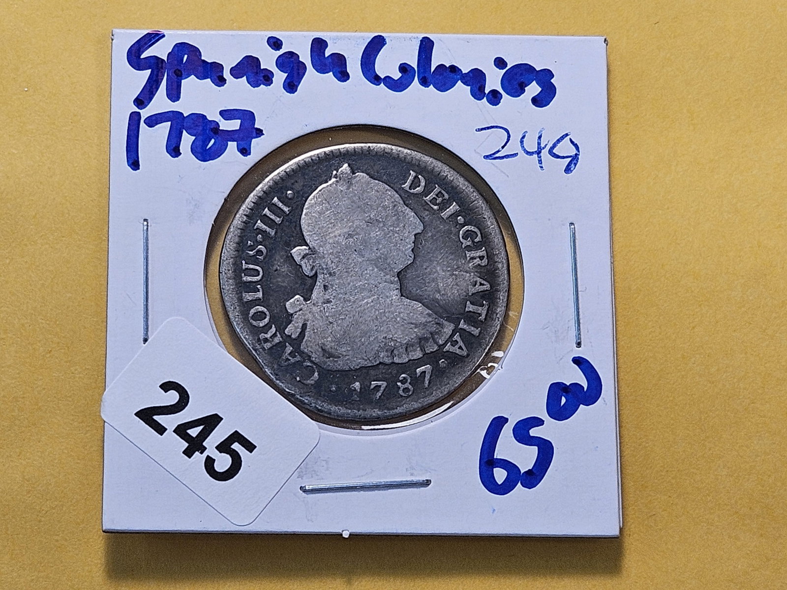 1787 Spanish Colonies Silver 2 Reals - 2